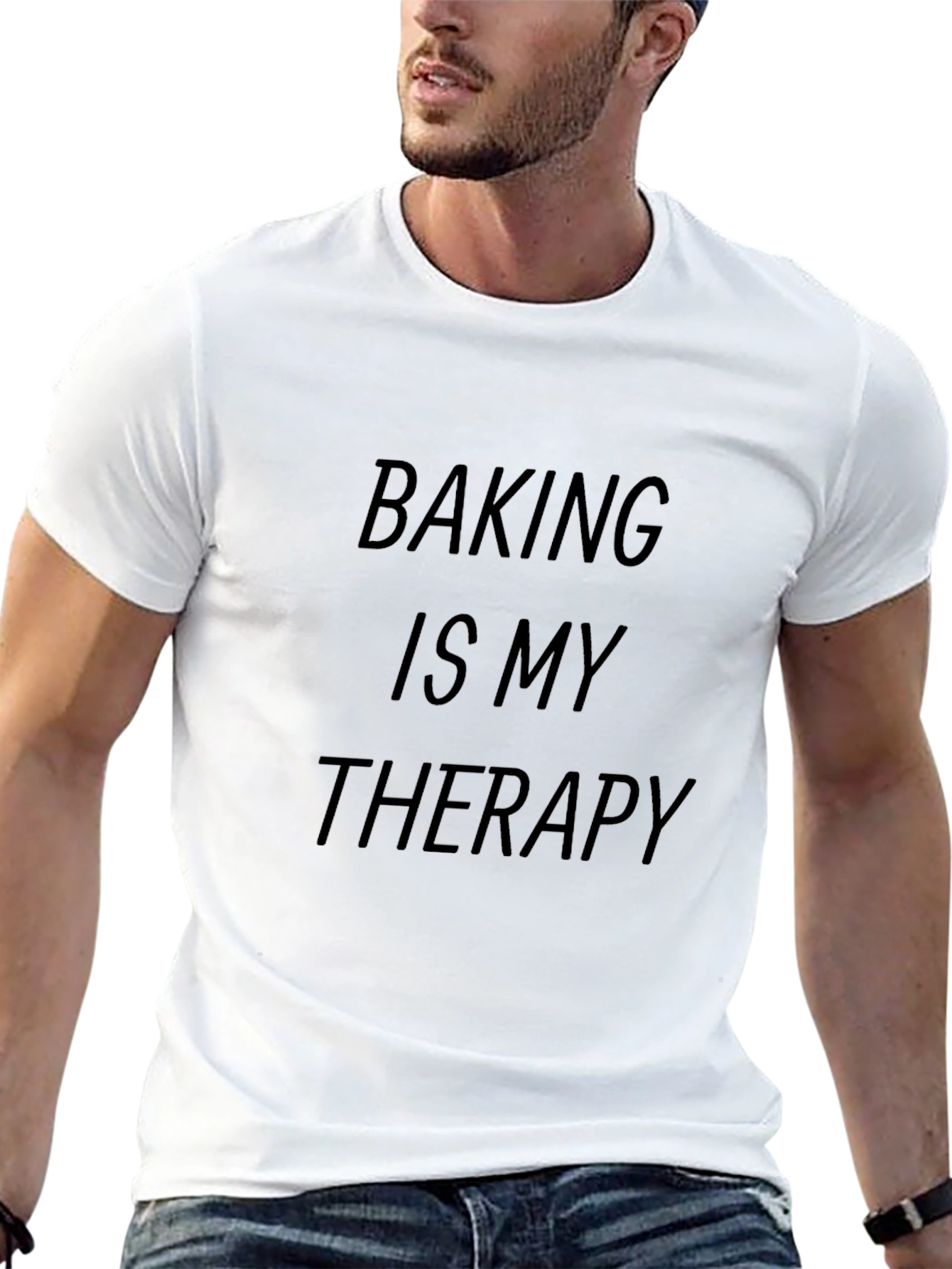 Baking Is My Therapy Black Graphic Tee
