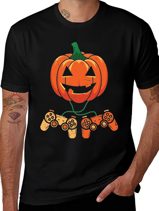 Gamer Pumpkin Halloween Graphic Tee