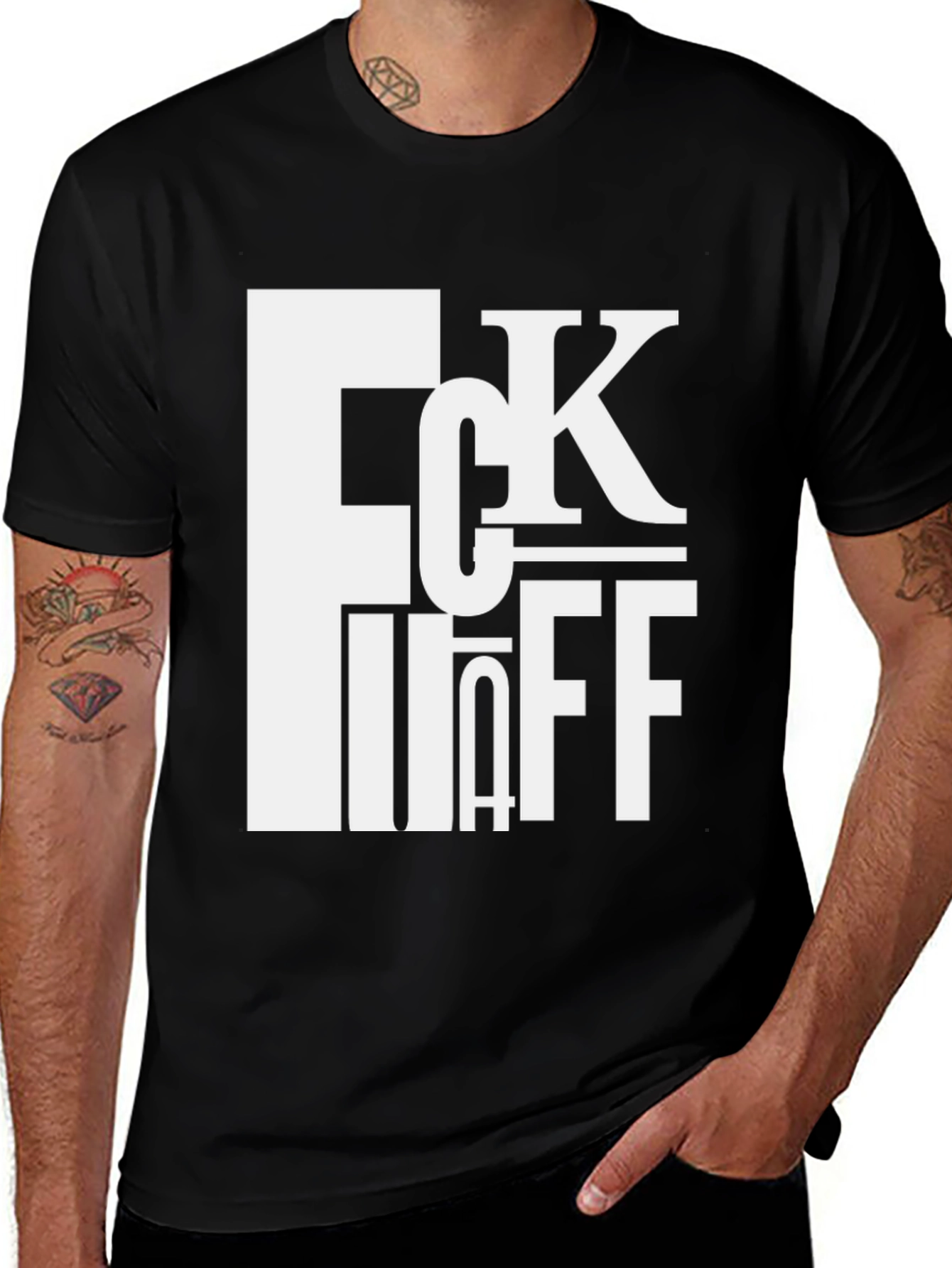 FCK OFF Bold Graphic Tee - Black Cotton