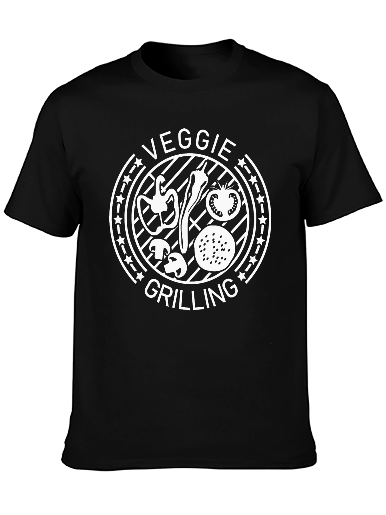 Veggie Grilling T-Shirt - Black Cotton Tee