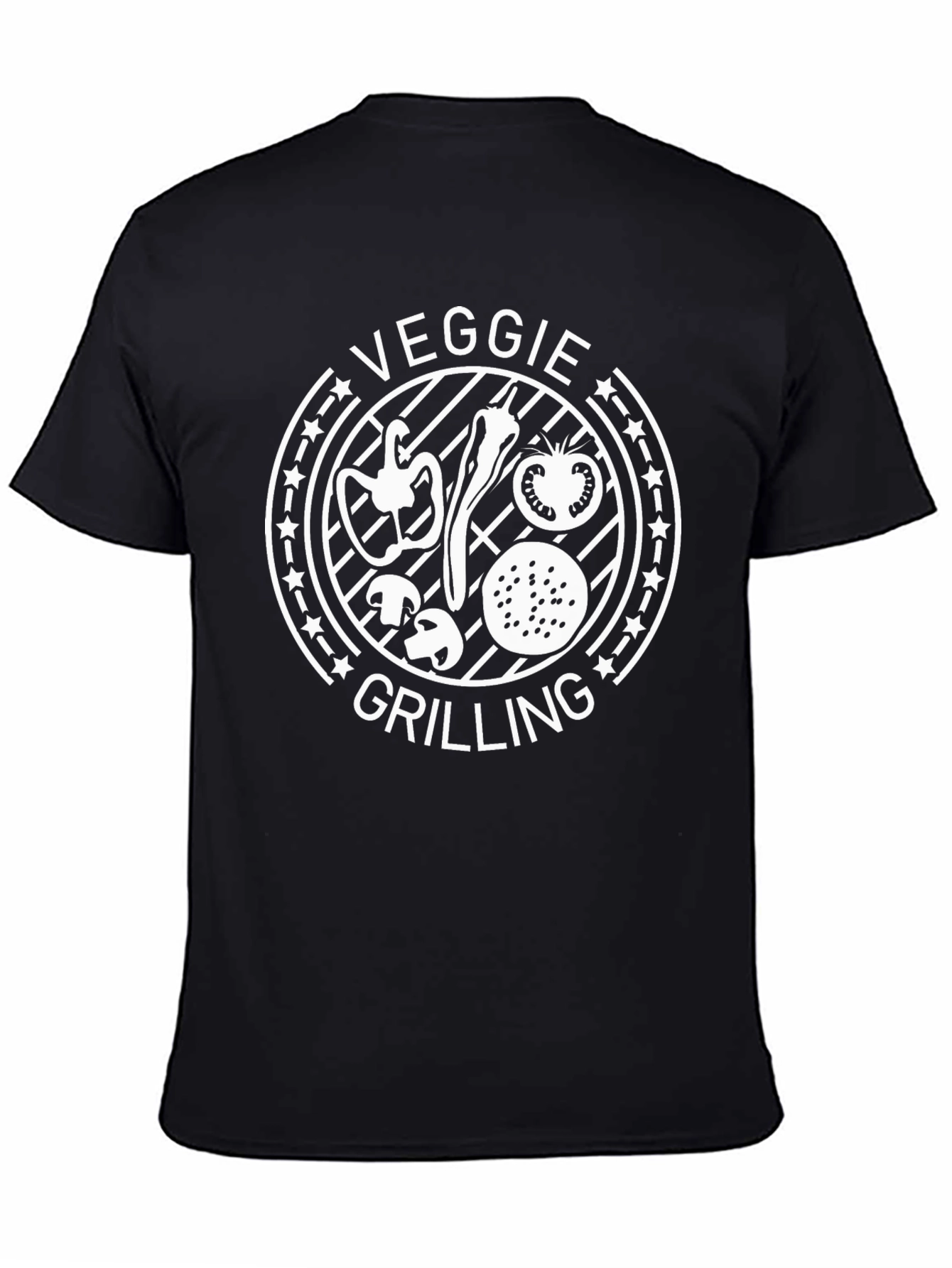 Veggie Grilling T-Shirt - Black Cotton Tee