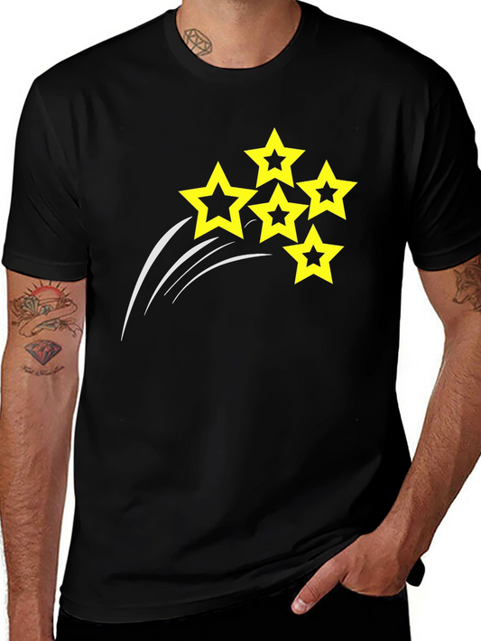 Mens Black T-shirt with Star Design