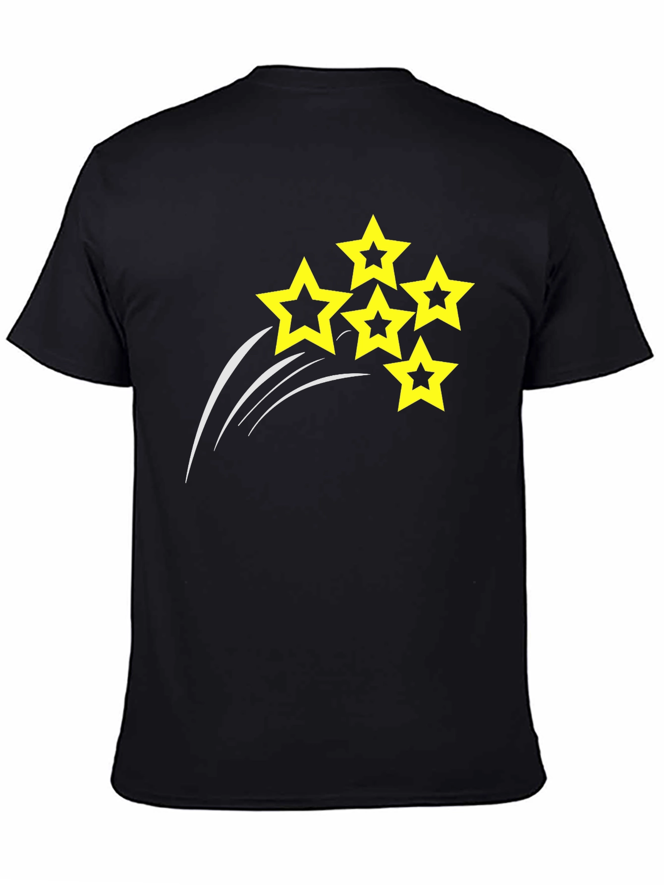 Mens Black T-shirt with Star Design
