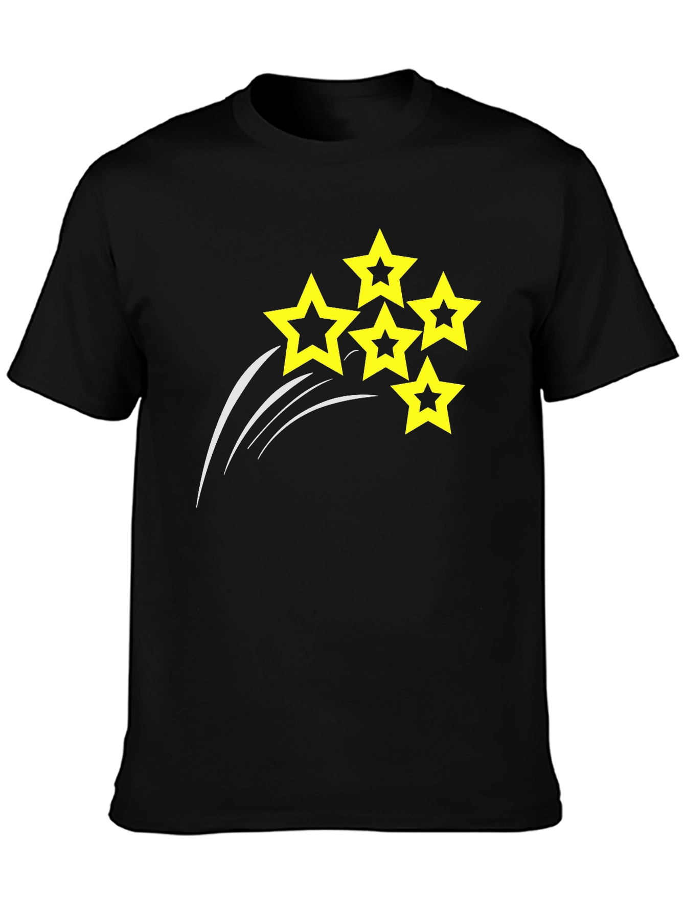 Mens Black T-shirt with Star Design