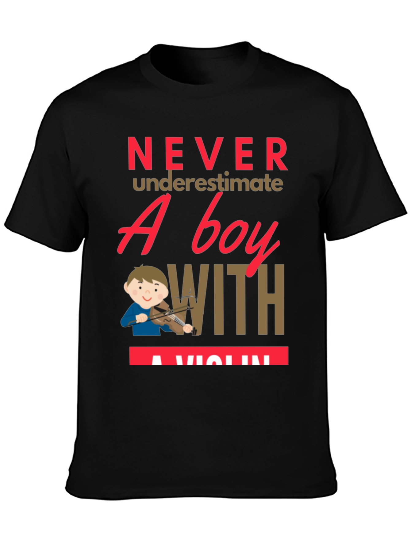 Boy with Violin T-Shirt - Music Lover Tee