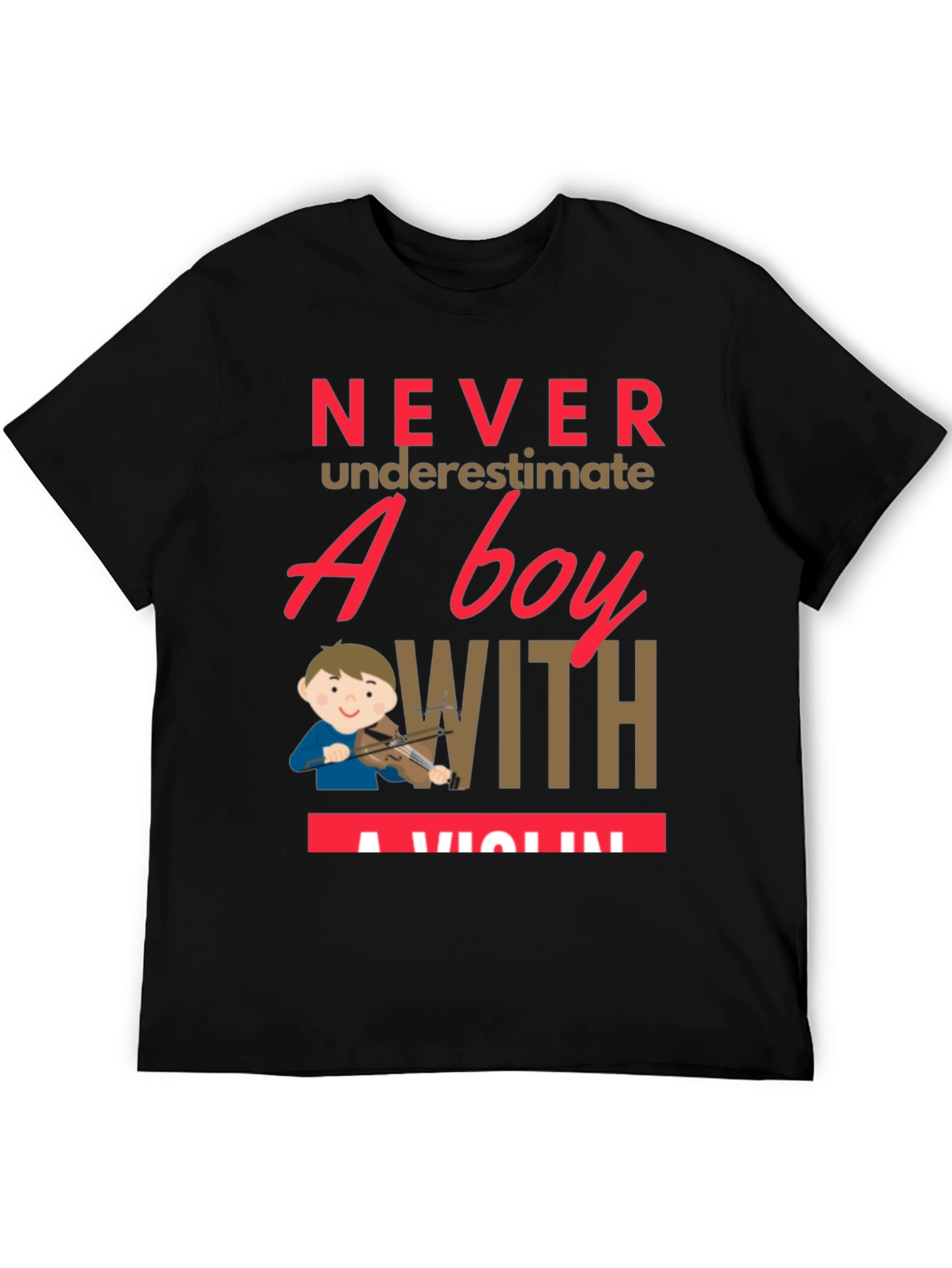 Boy with Violin T-Shirt - Music Lover Tee