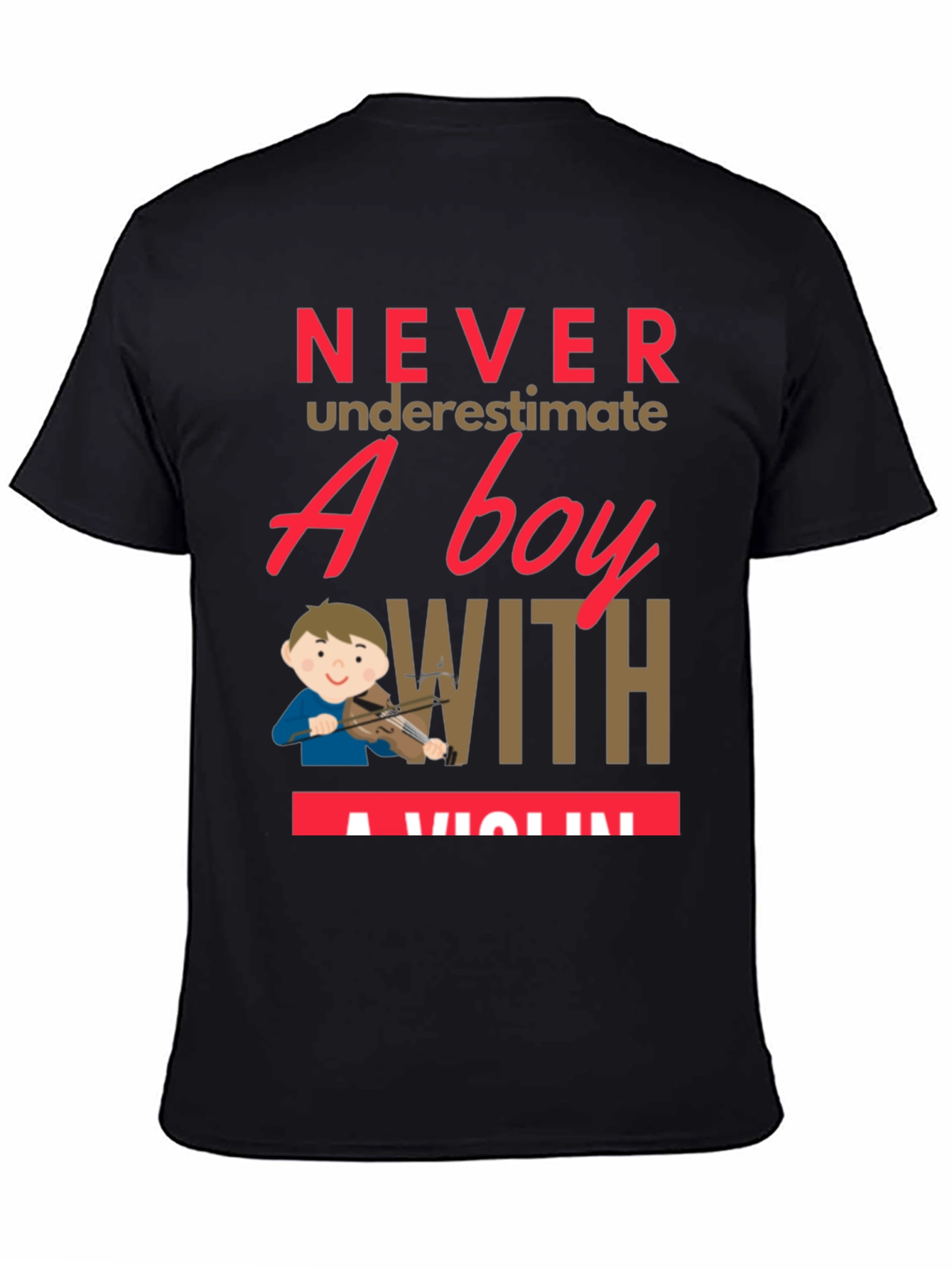 Boy with Violin T-Shirt - Music Lover Tee