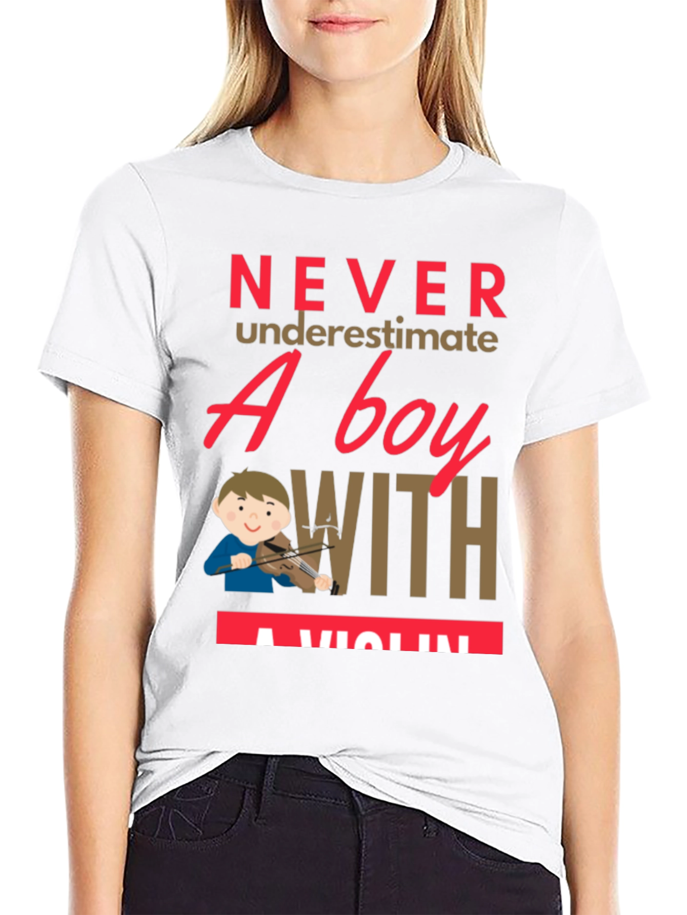 Boy with Violin T-Shirt - Music Lover Tee