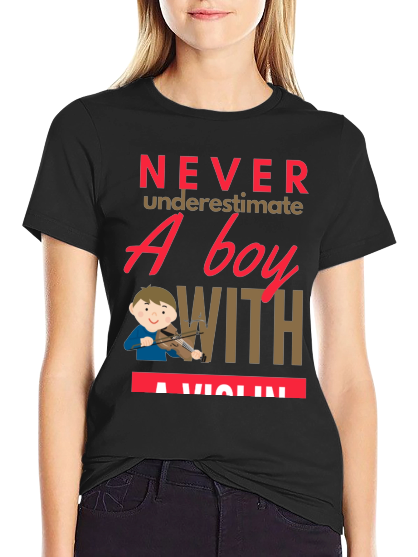 Boy with Violin T-Shirt - Music Lover Tee