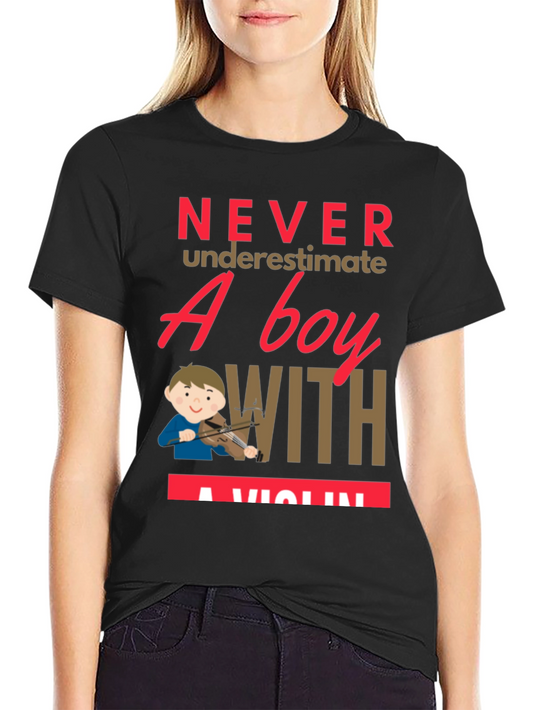 Boy with Violin T-Shirt - Music Lover Tee