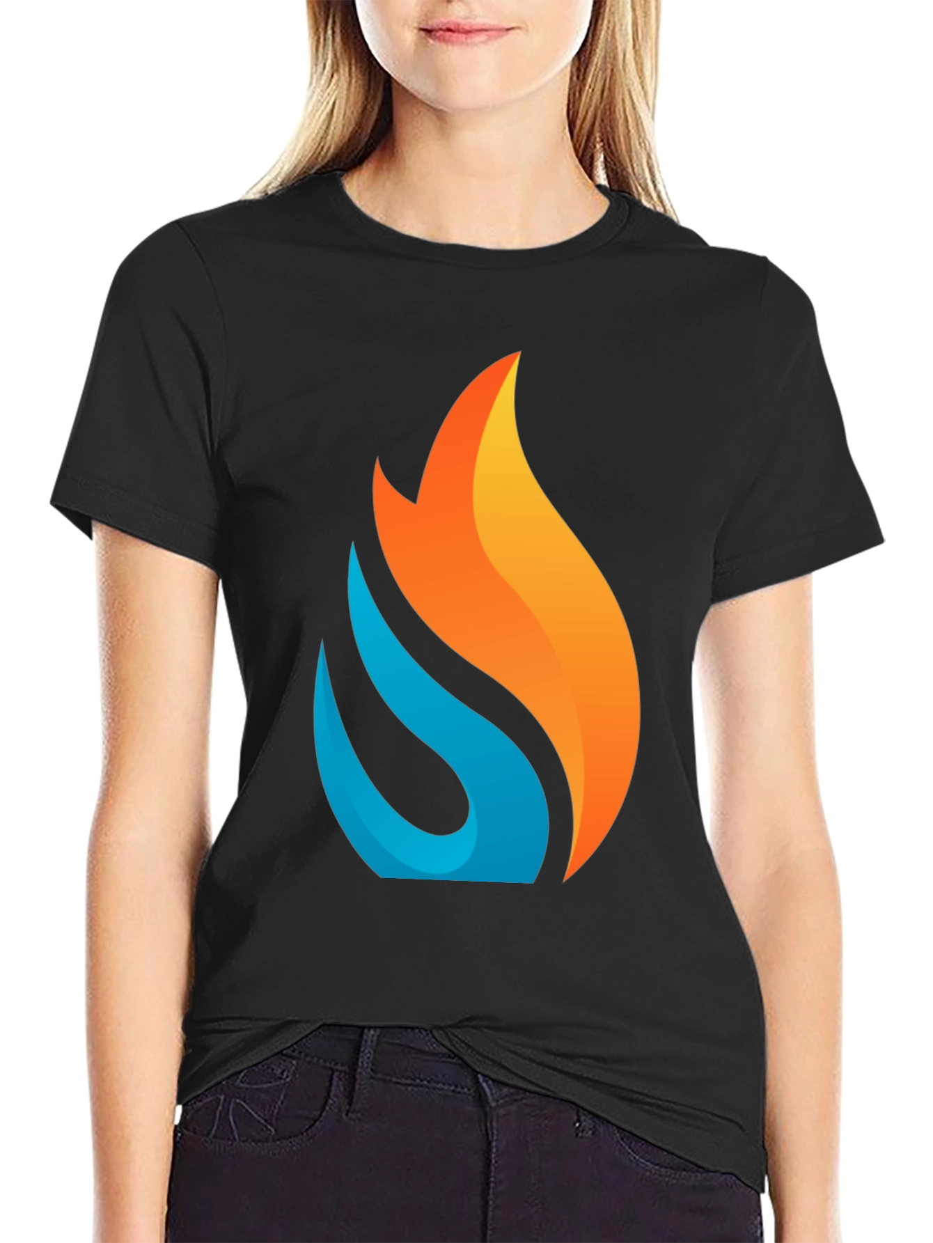 Flame Graphic Black T-Shirt - Modern Design