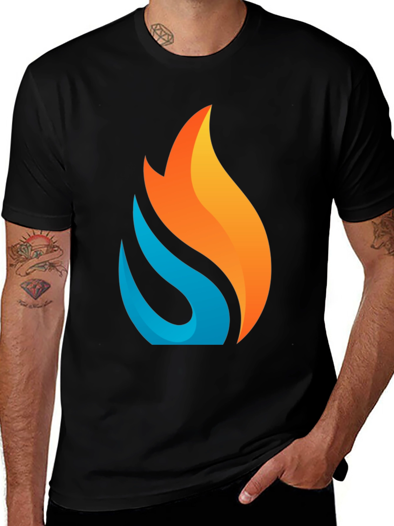 Flame Graphic Black T-Shirt - Modern Design