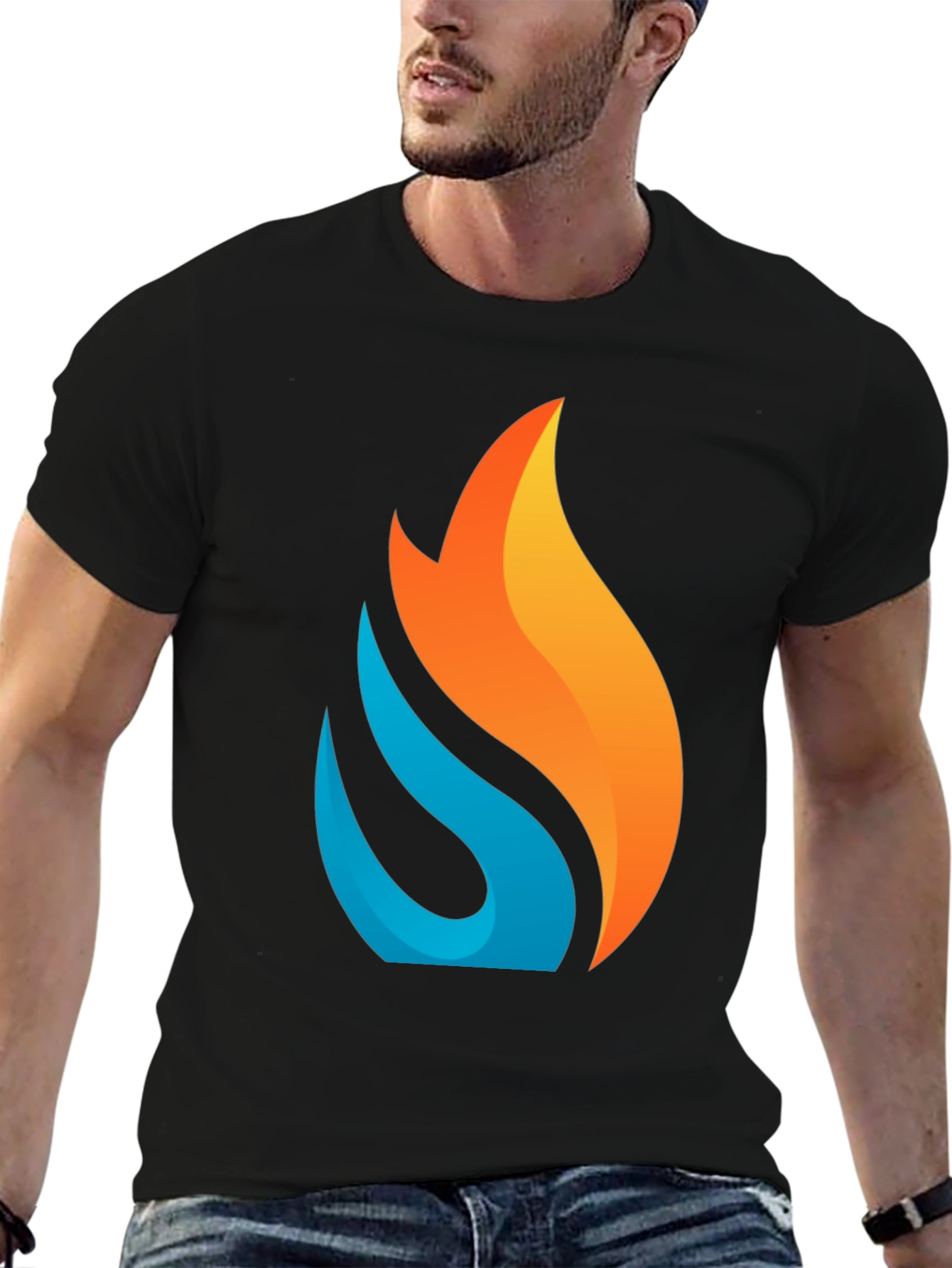 Flame Graphic Black T-Shirt - Modern Design