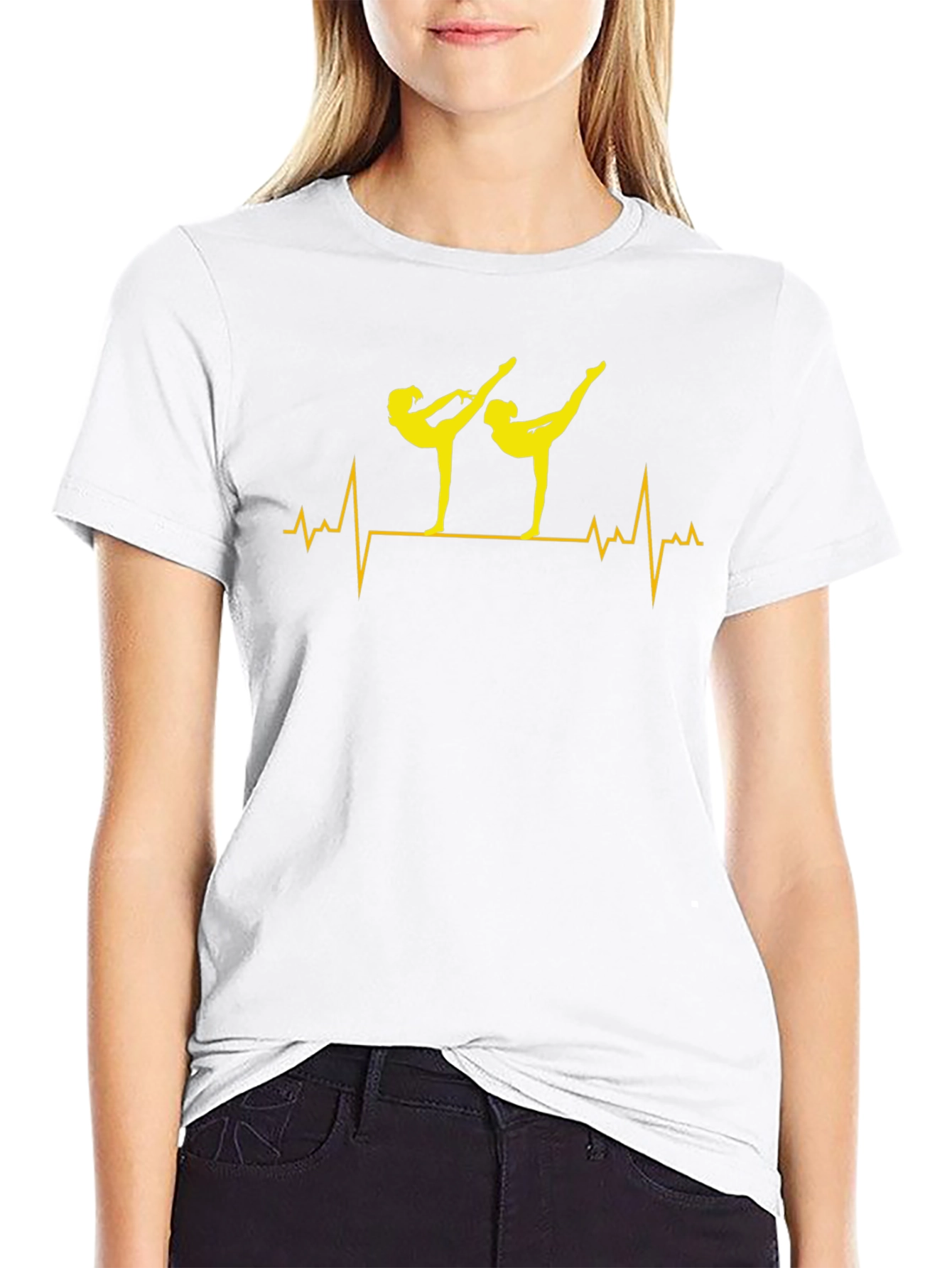 Gymnastics Heartbeat T-Shirt - Black