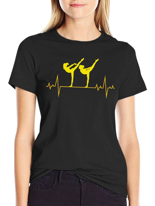 Gymnastics Heartbeat T-Shirt - Black