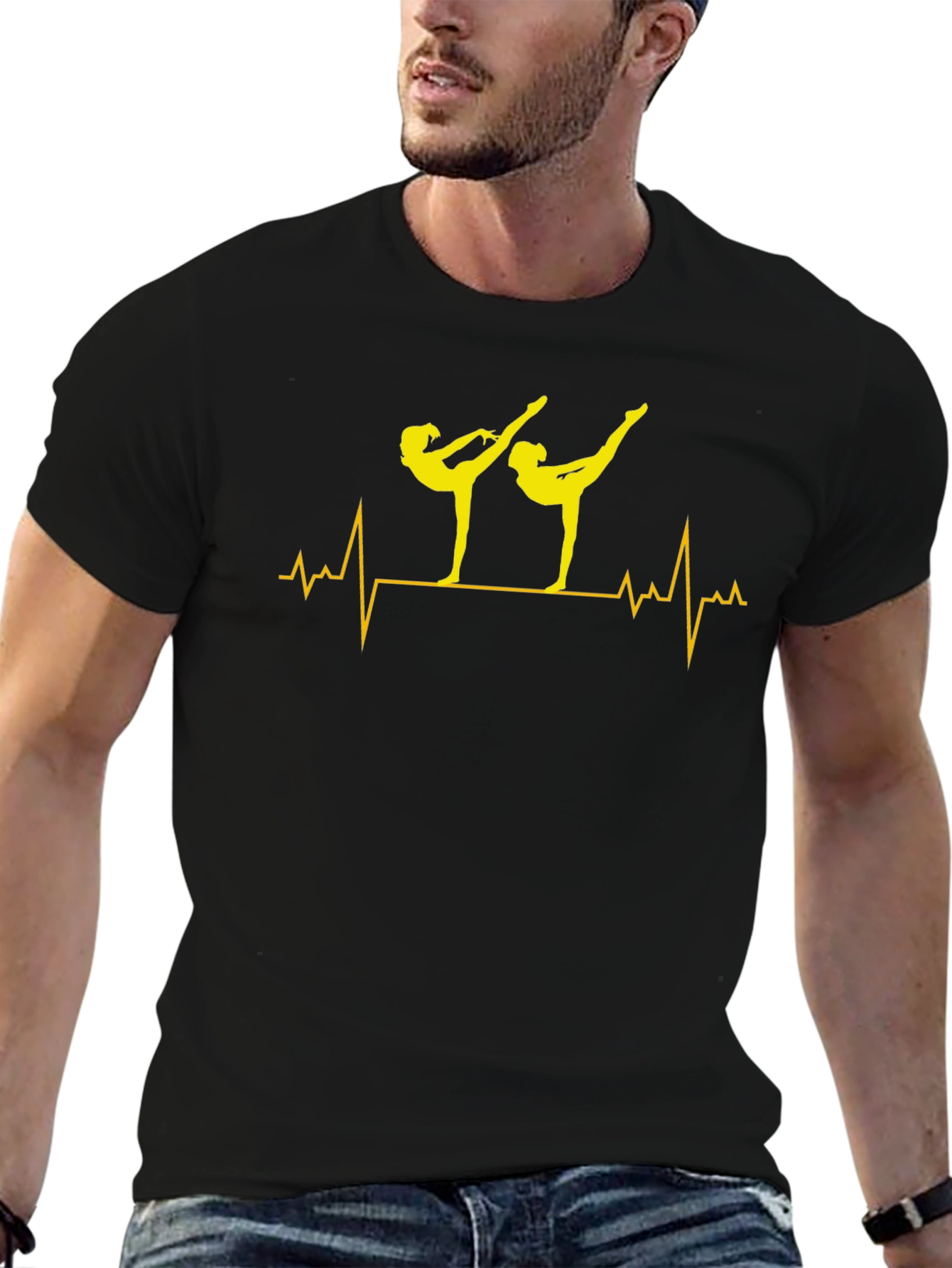 Gymnastics Heartbeat T-Shirt - Black