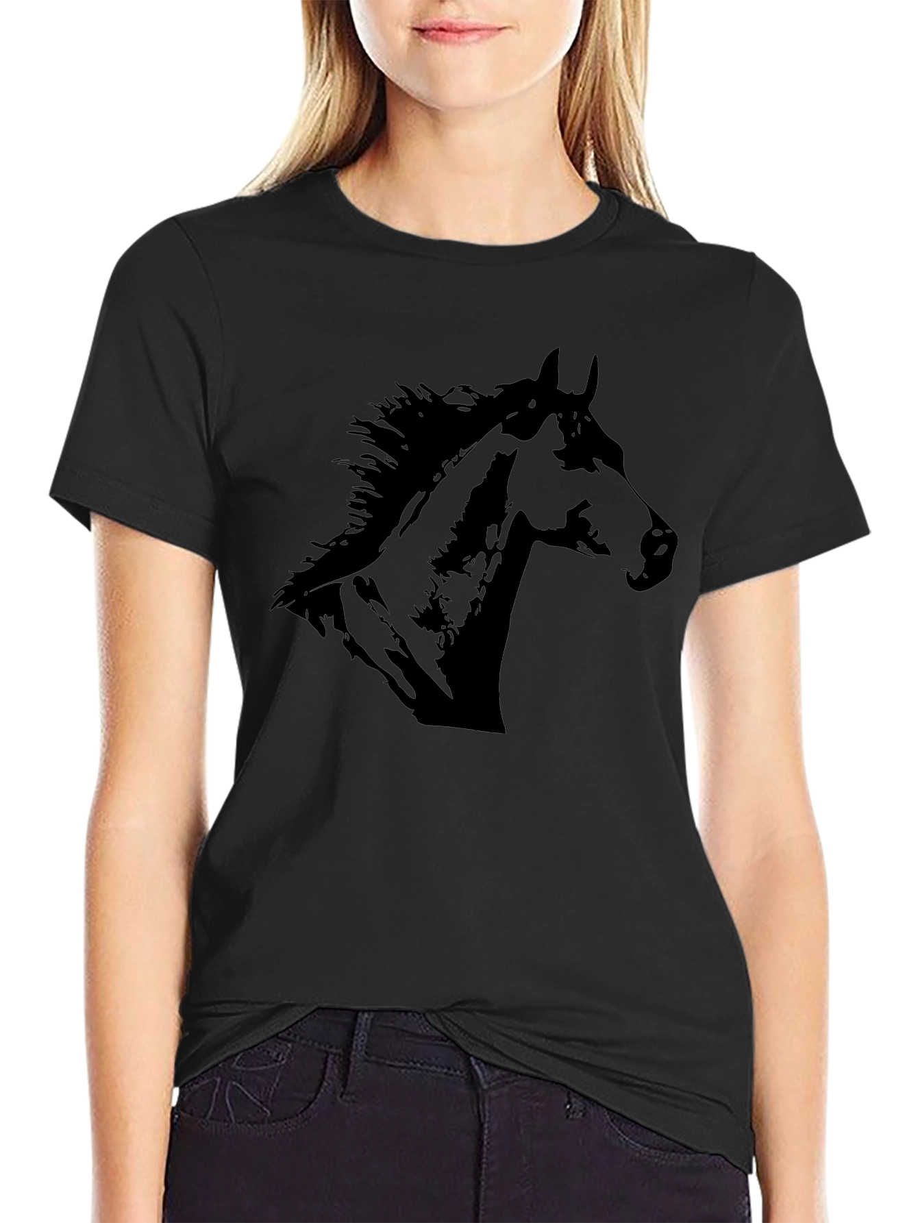 Black Horse Graphic Tee | Stylish Mens T-Shirt