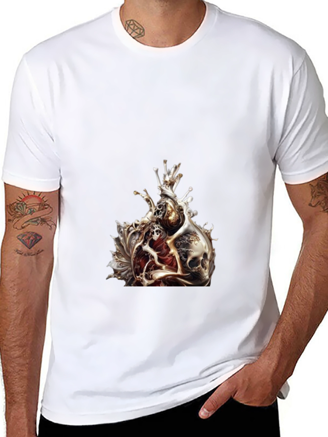 Skull Heart Graphic Tee - Edgy Style