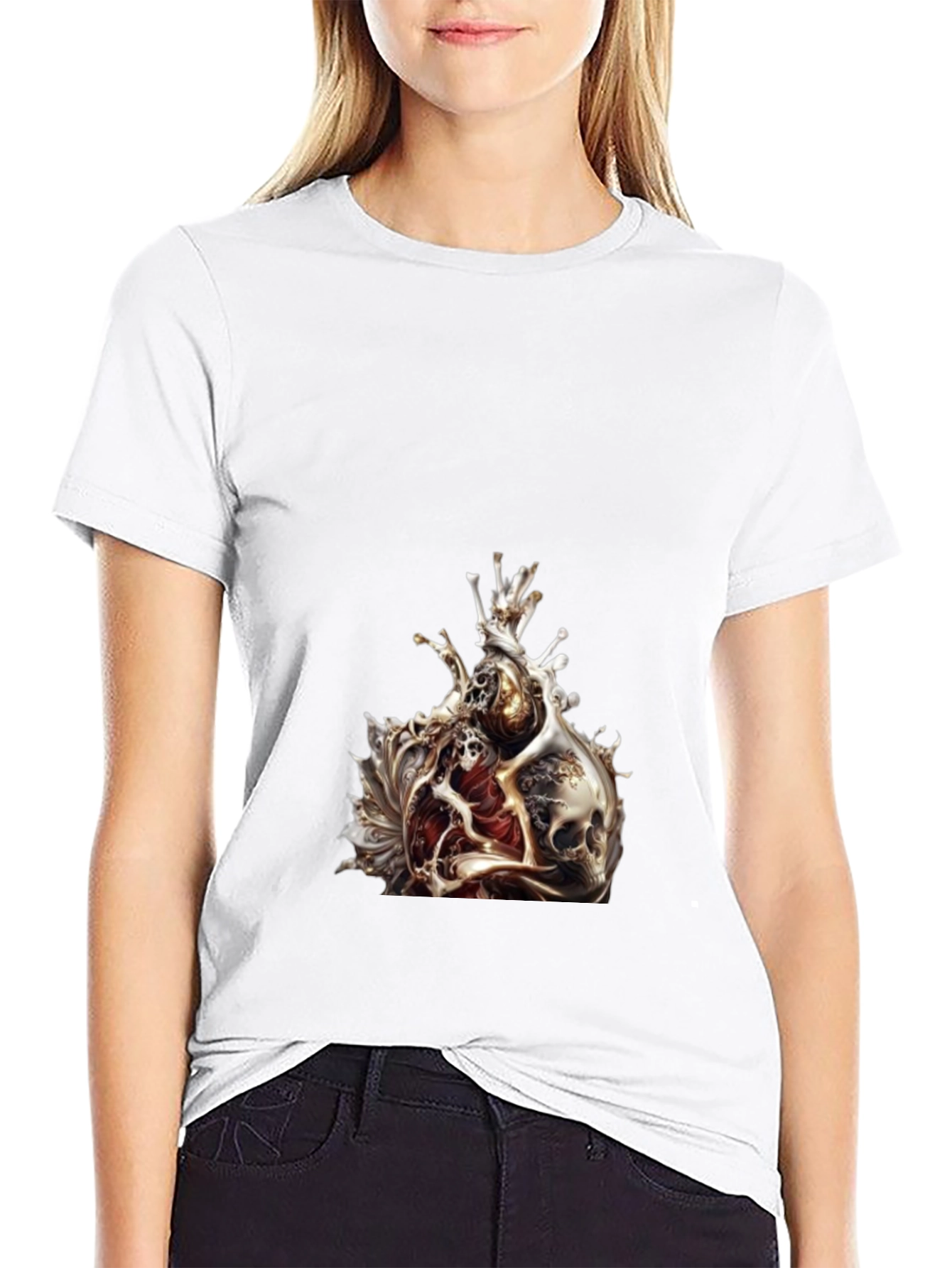 Skull Heart Graphic Tee - Edgy Style