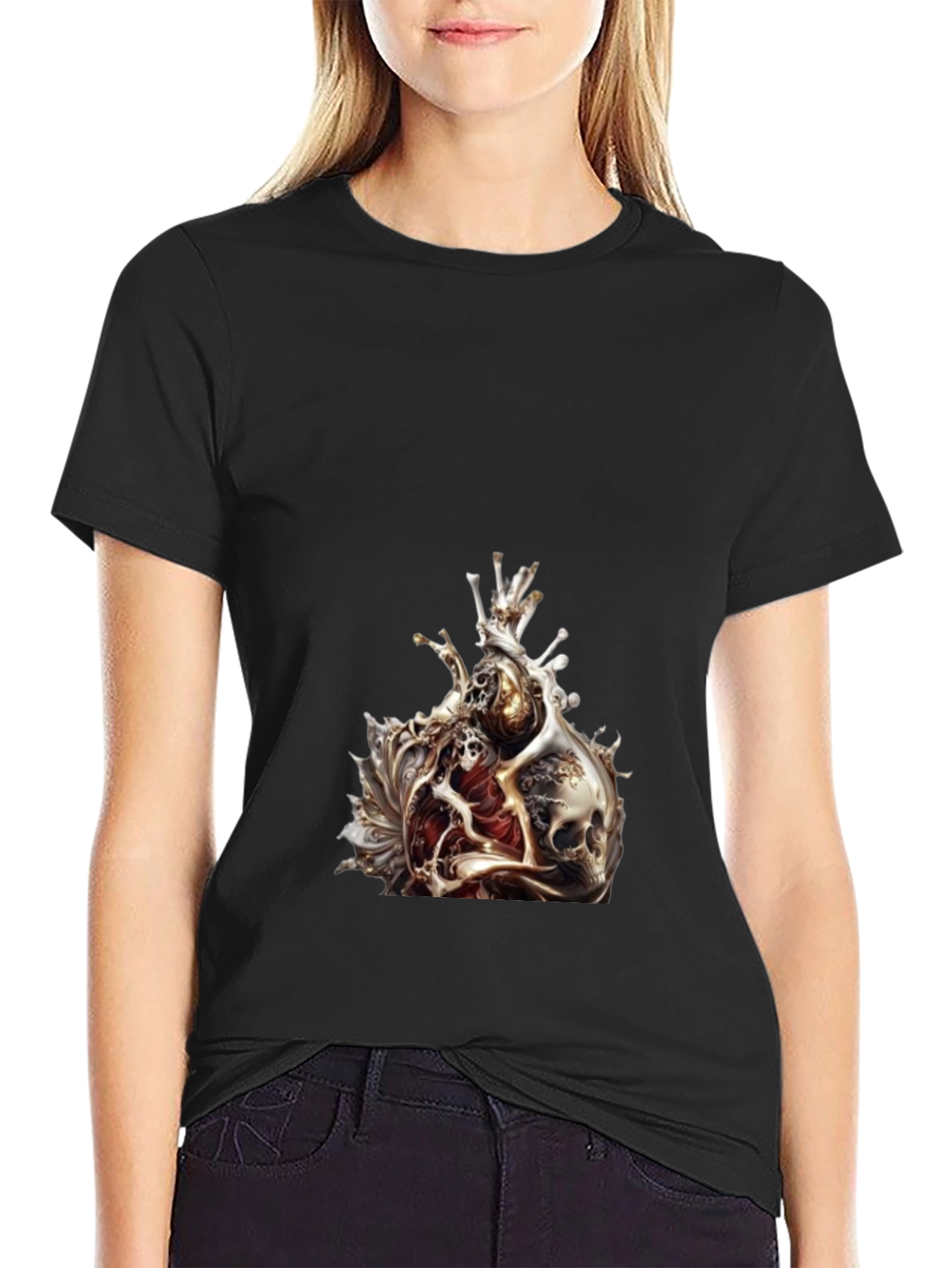 Skull Heart Graphic Tee - Edgy Style