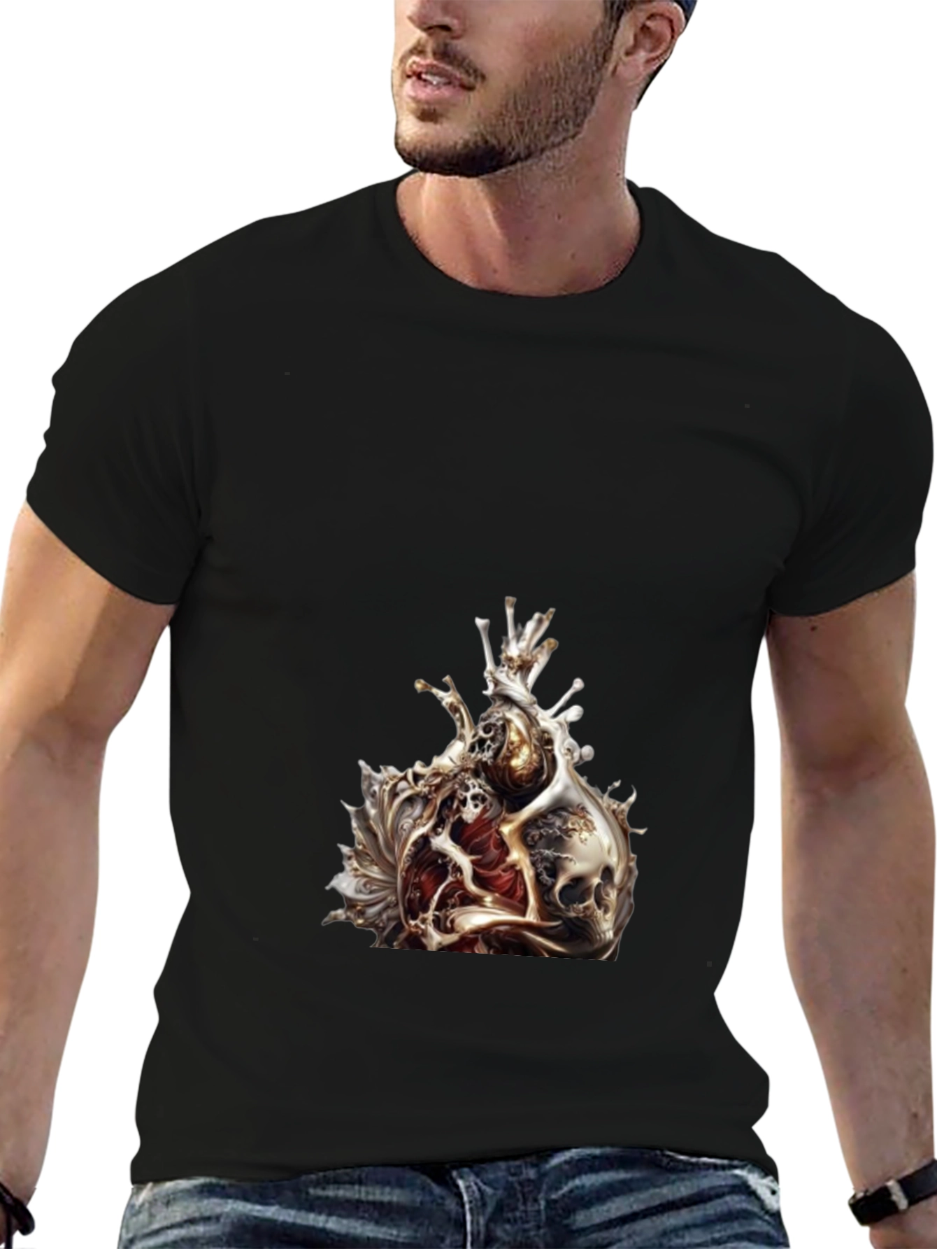 Skull Heart Graphic Tee - Edgy Style