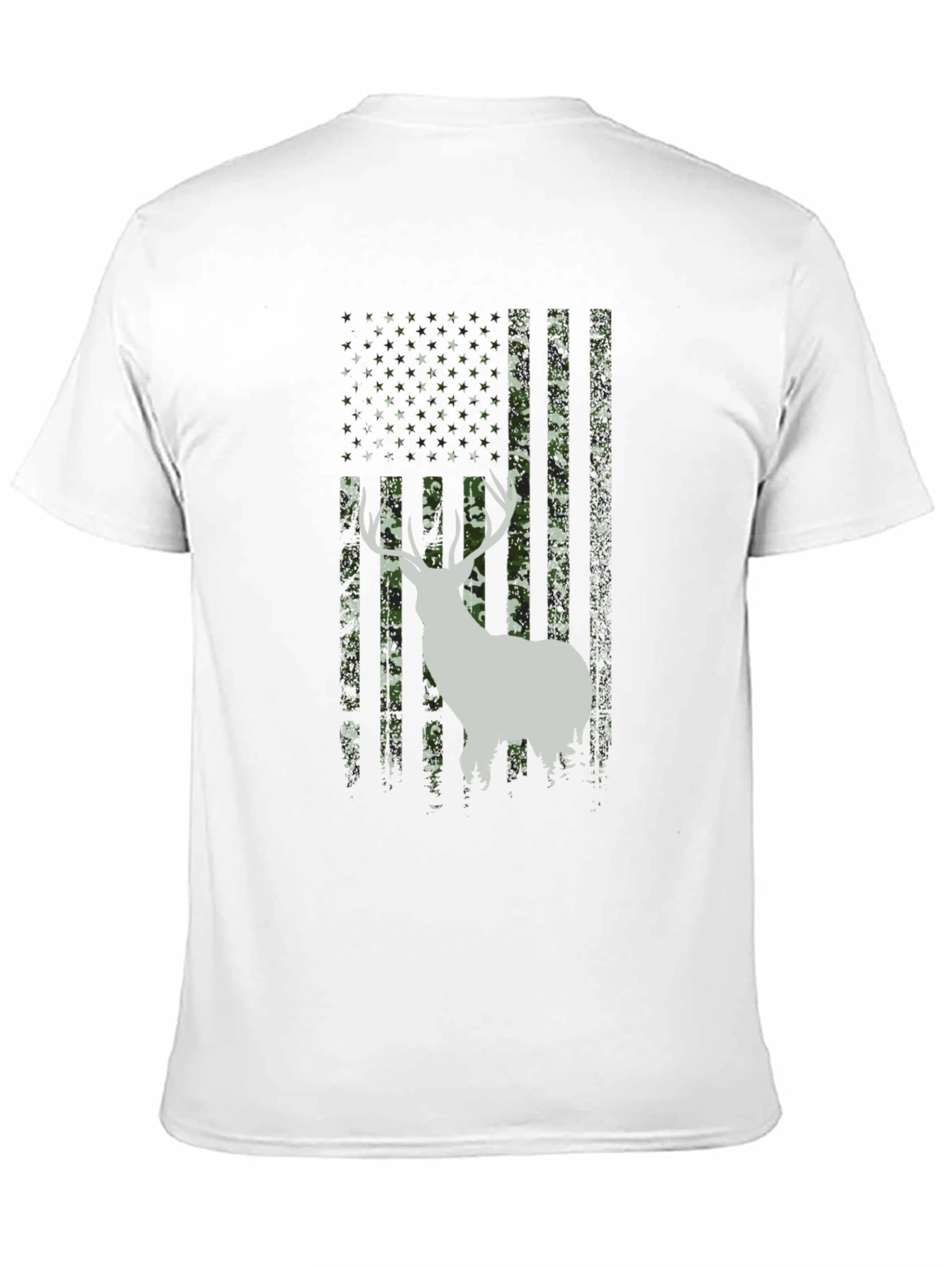 Deer Camo American Flag Mens T-Shirt