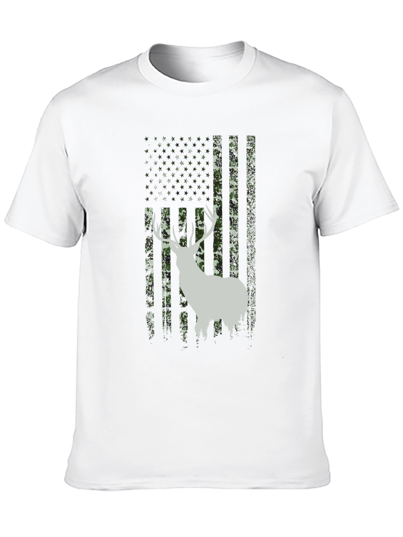 Deer Camo American Flag Mens T-Shirt