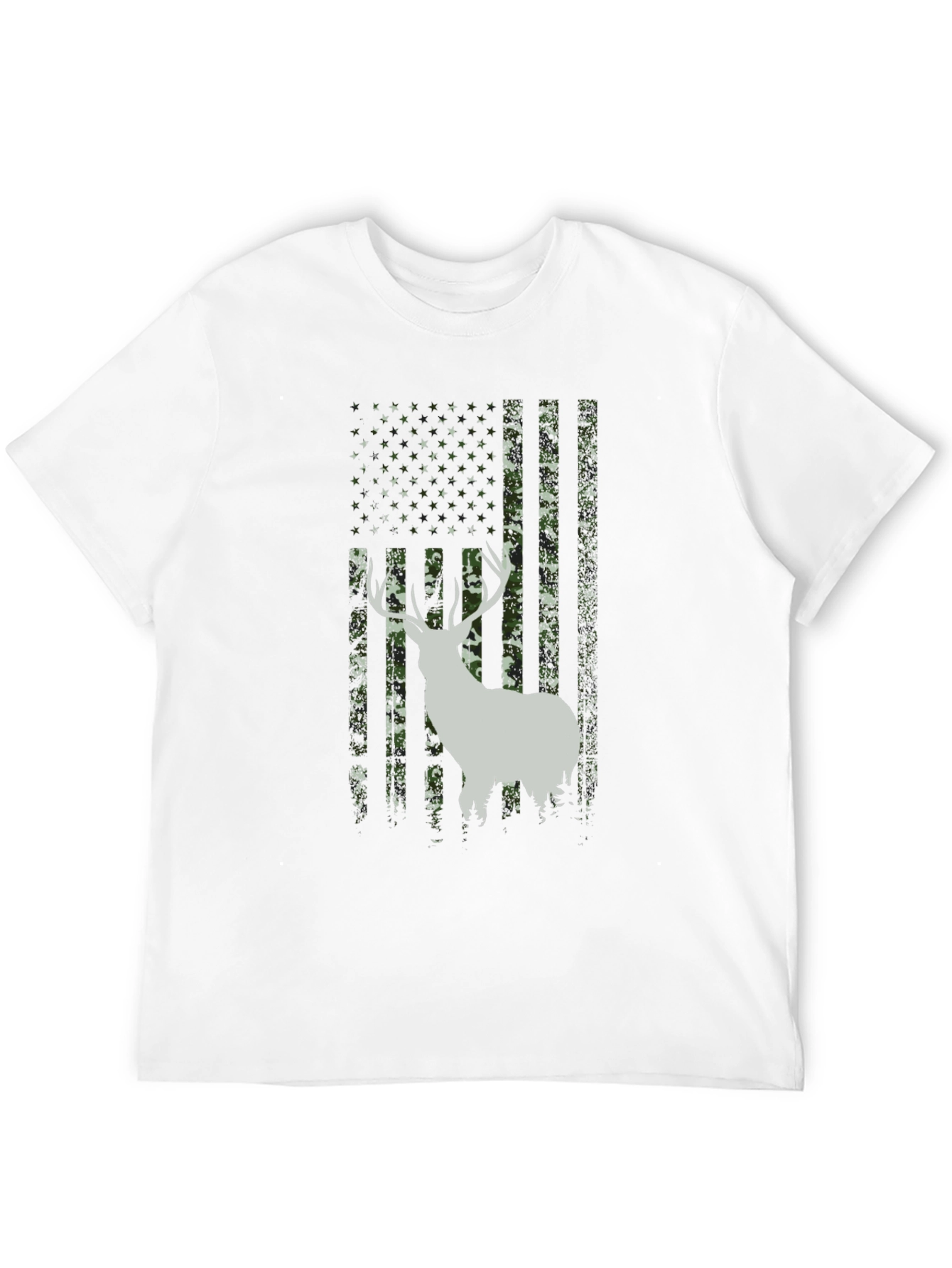 Deer Camo American Flag Mens T-Shirt