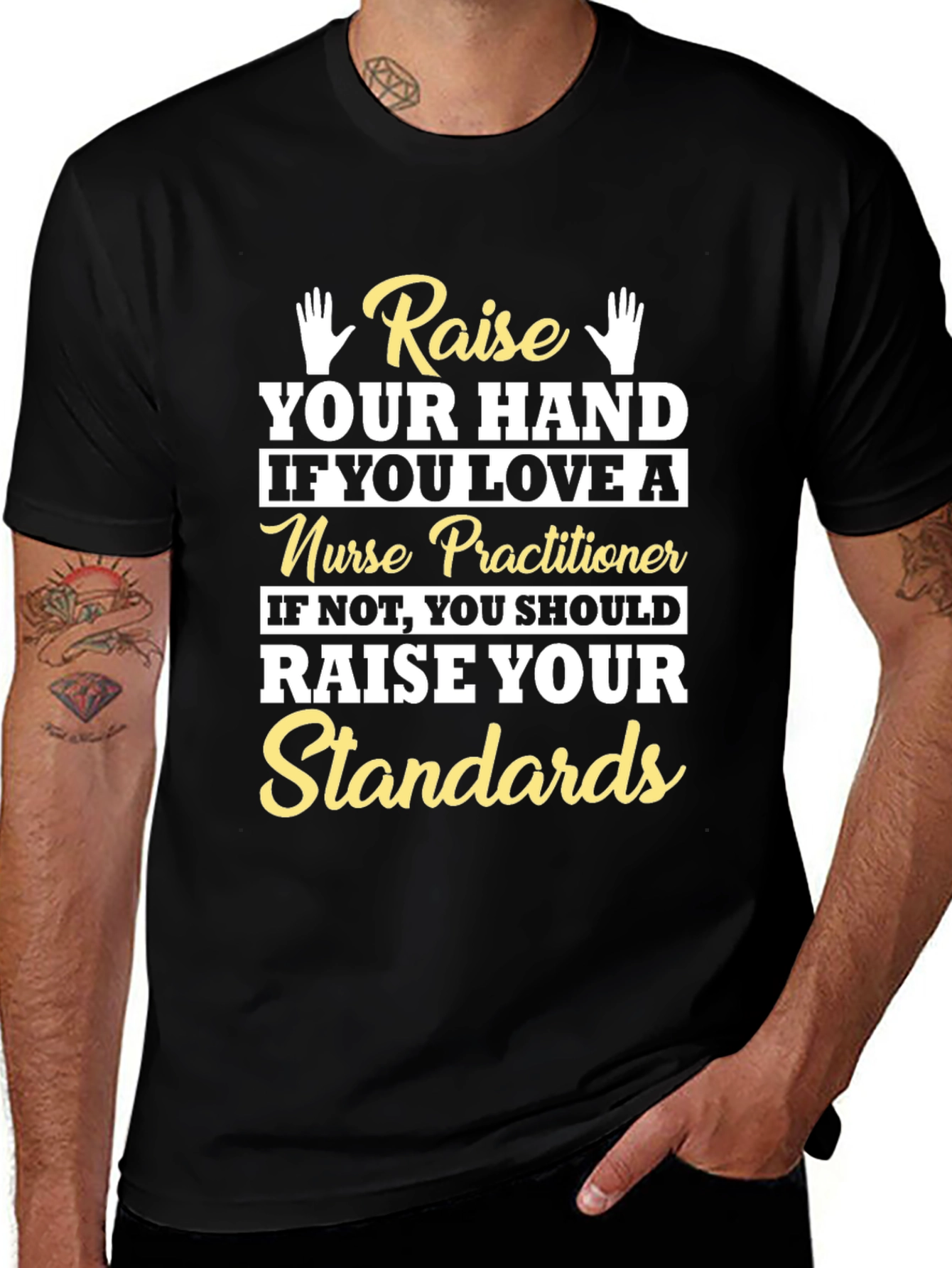Raise Your Hand Nurse Practitioner Graphic T-Shirt