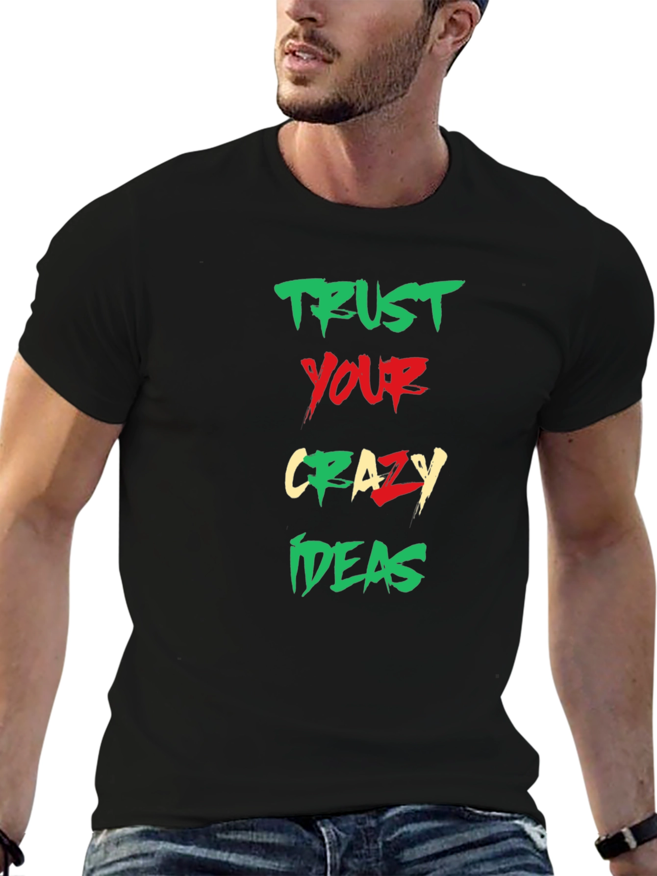 Trust Your Crazy Ideas Graphic Tee - Black