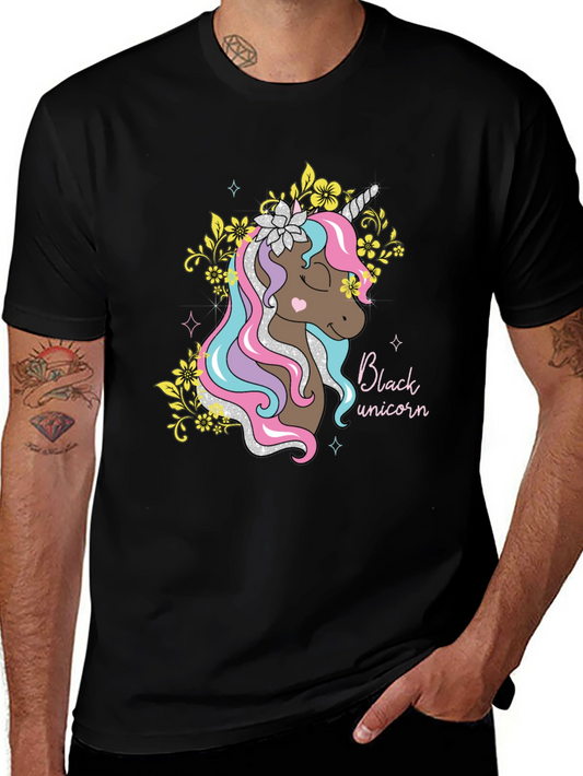 Black Unicorn Graphic Tee - Stylish Comfort