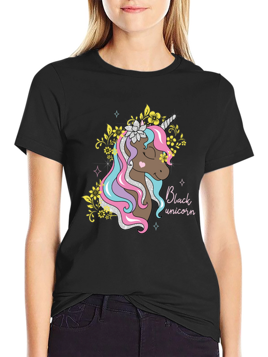 Black Unicorn Graphic Tee - Stylish Comfort
