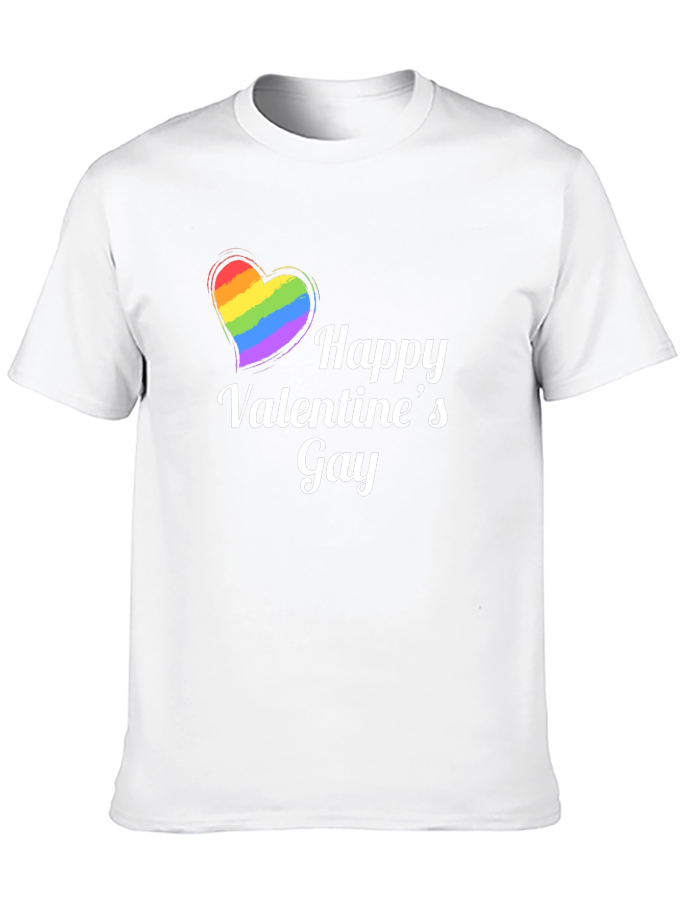 Happy Valentines Gay Pride Rainbow Heart T-Shirt