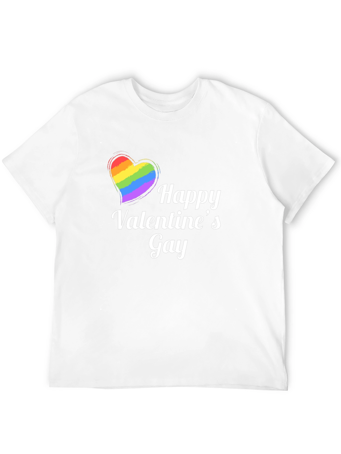 Happy Valentines Gay Pride Rainbow Heart T-Shirt
