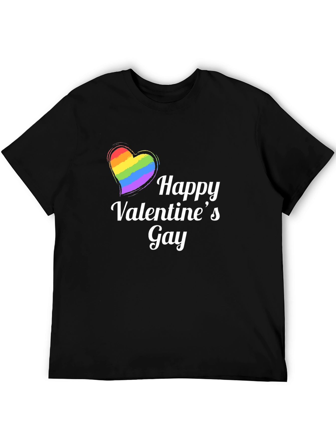 Happy Valentines Gay Pride Rainbow Heart T-Shirt