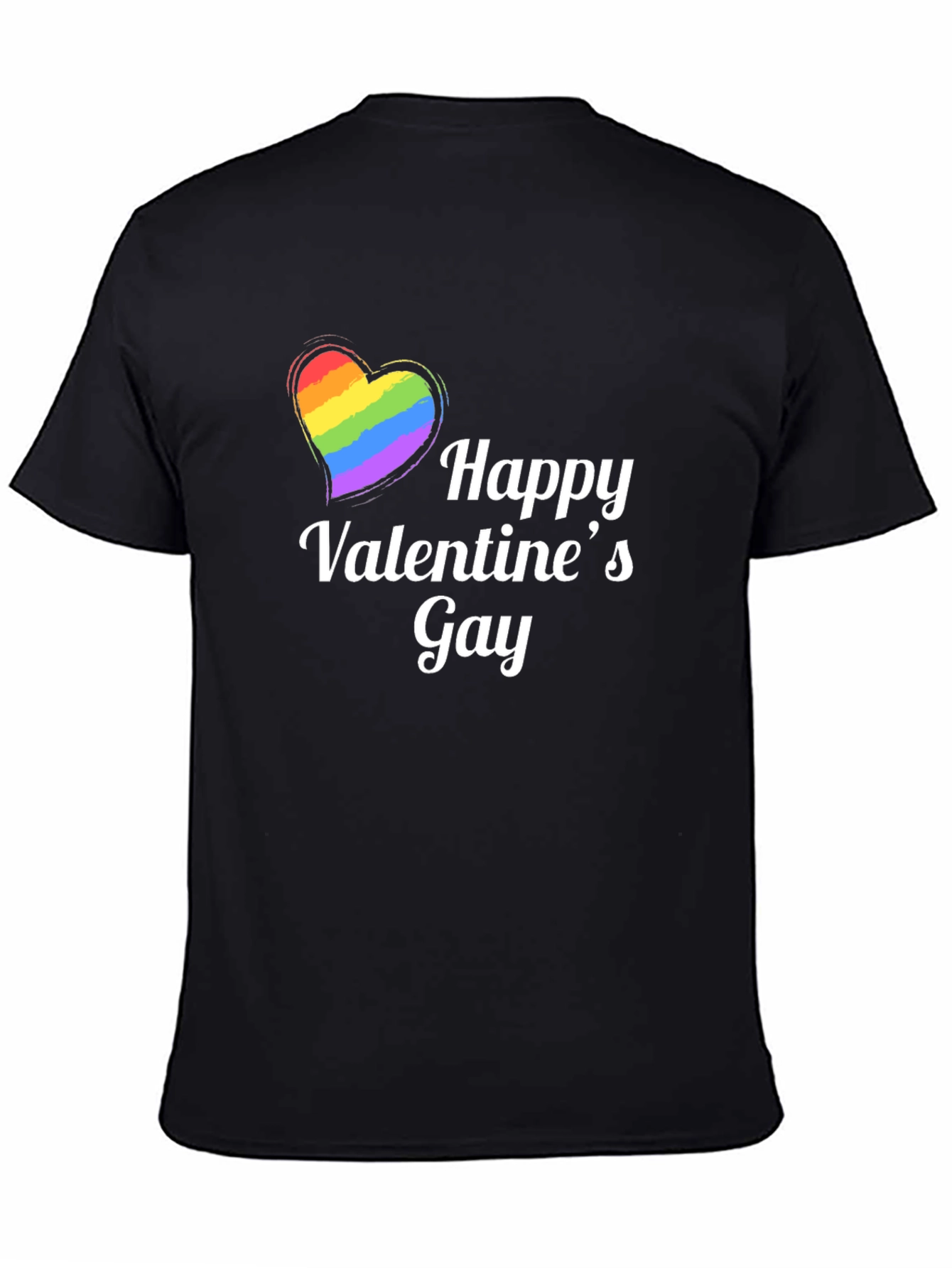 Happy Valentines Gay Pride Rainbow Heart T-Shirt