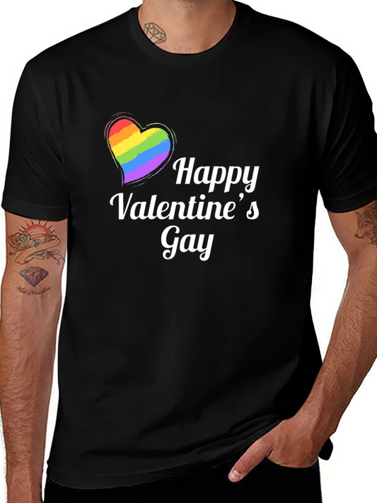 Happy Valentines Gay Pride Rainbow Heart T-Shirt