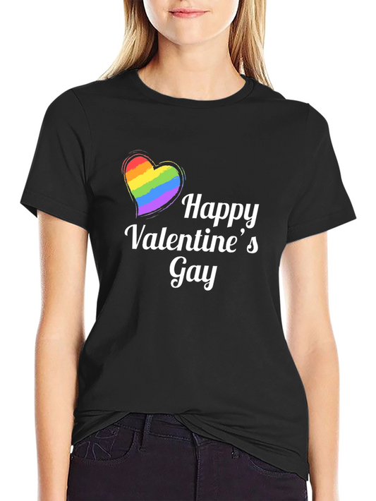 Happy Valentines Gay Pride Rainbow Heart T-Shirt