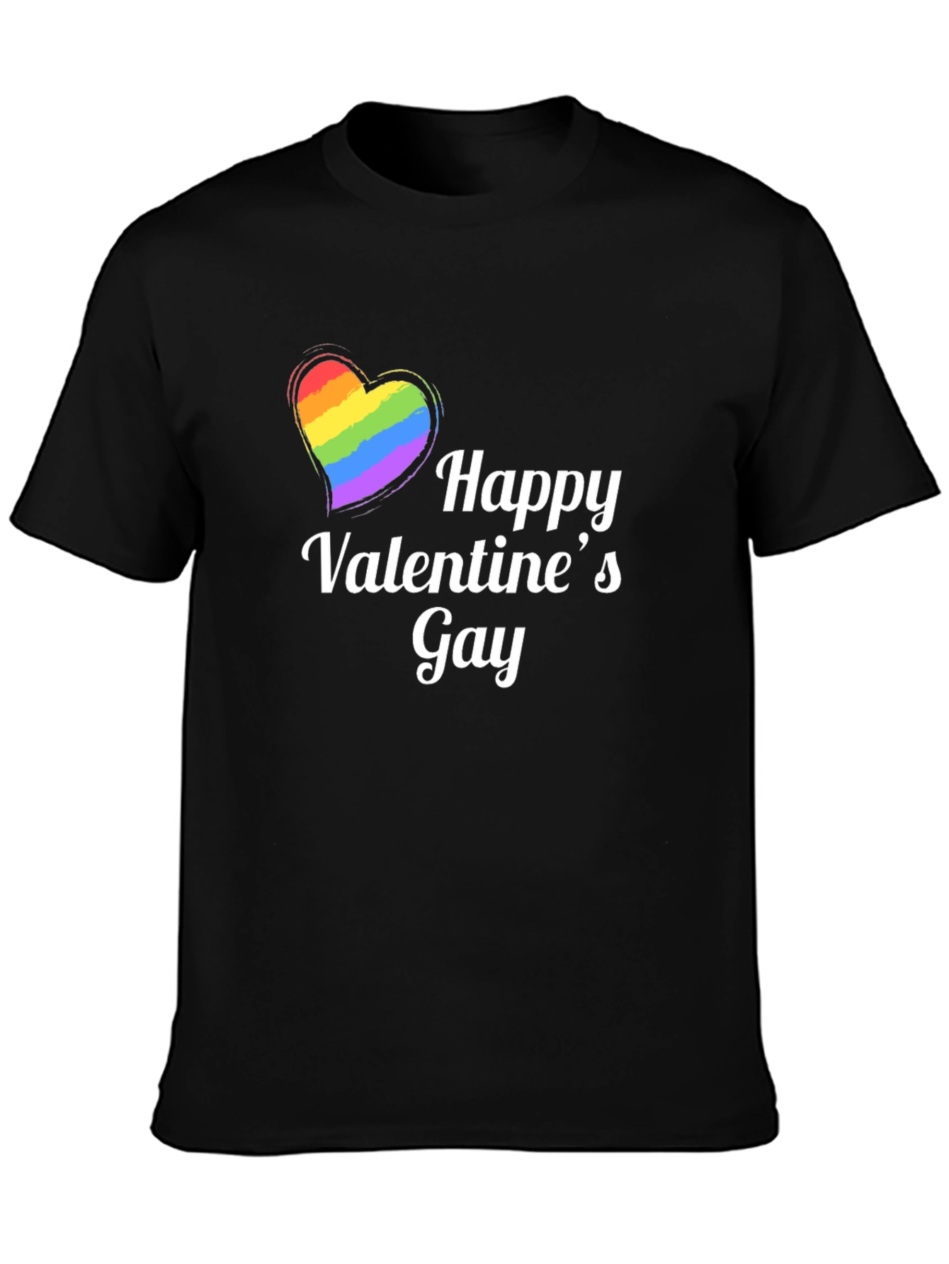 Happy Valentines Gay Pride Rainbow Heart T-Shirt
