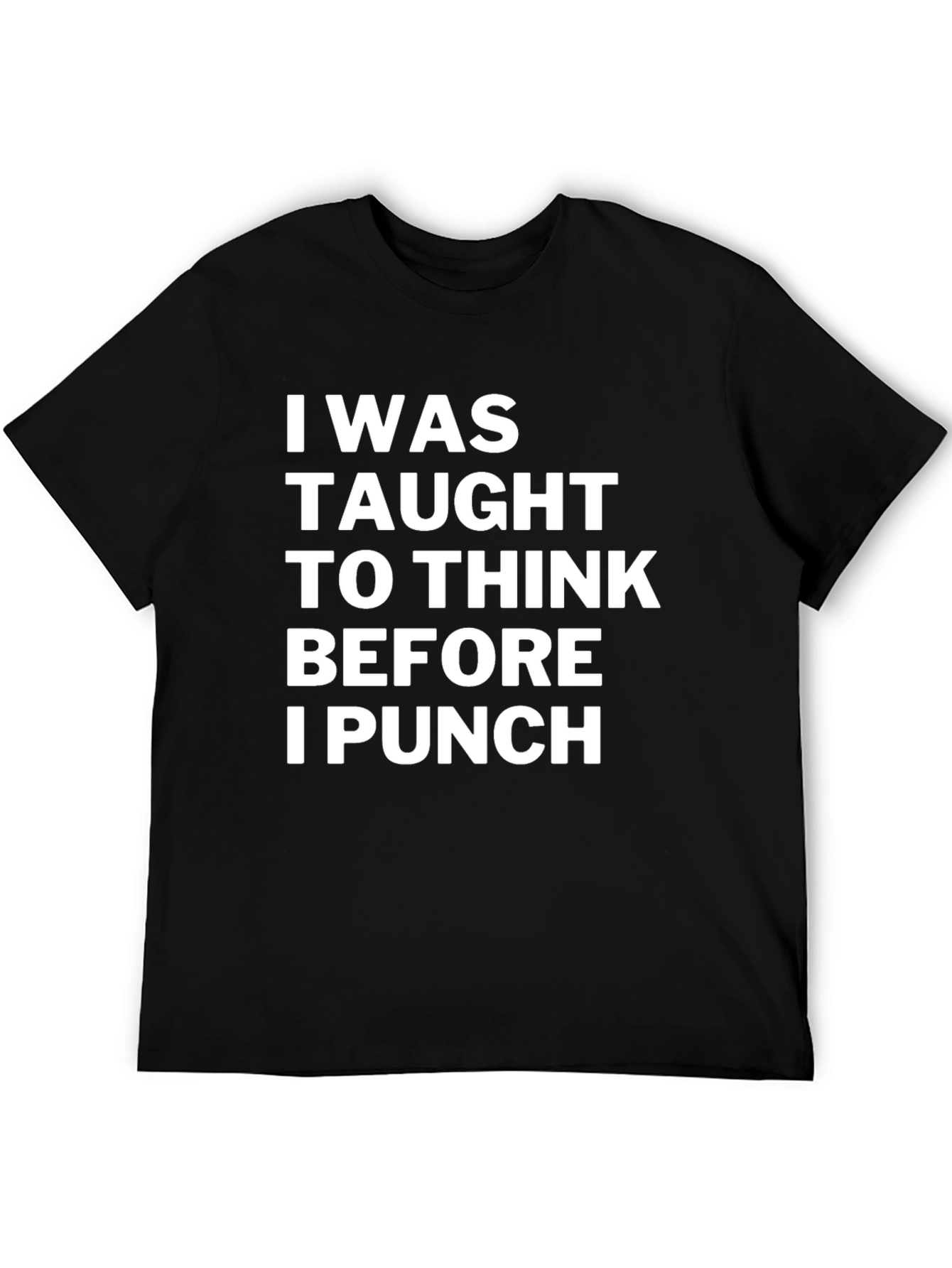 Think Before I Punch Black Graphic Tee