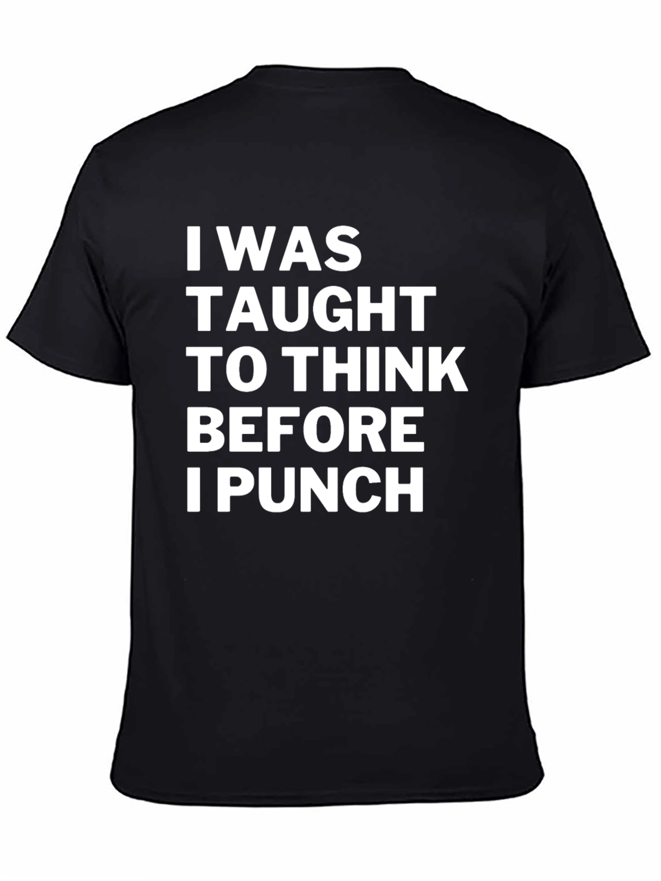 Think Before I Punch Black Graphic Tee