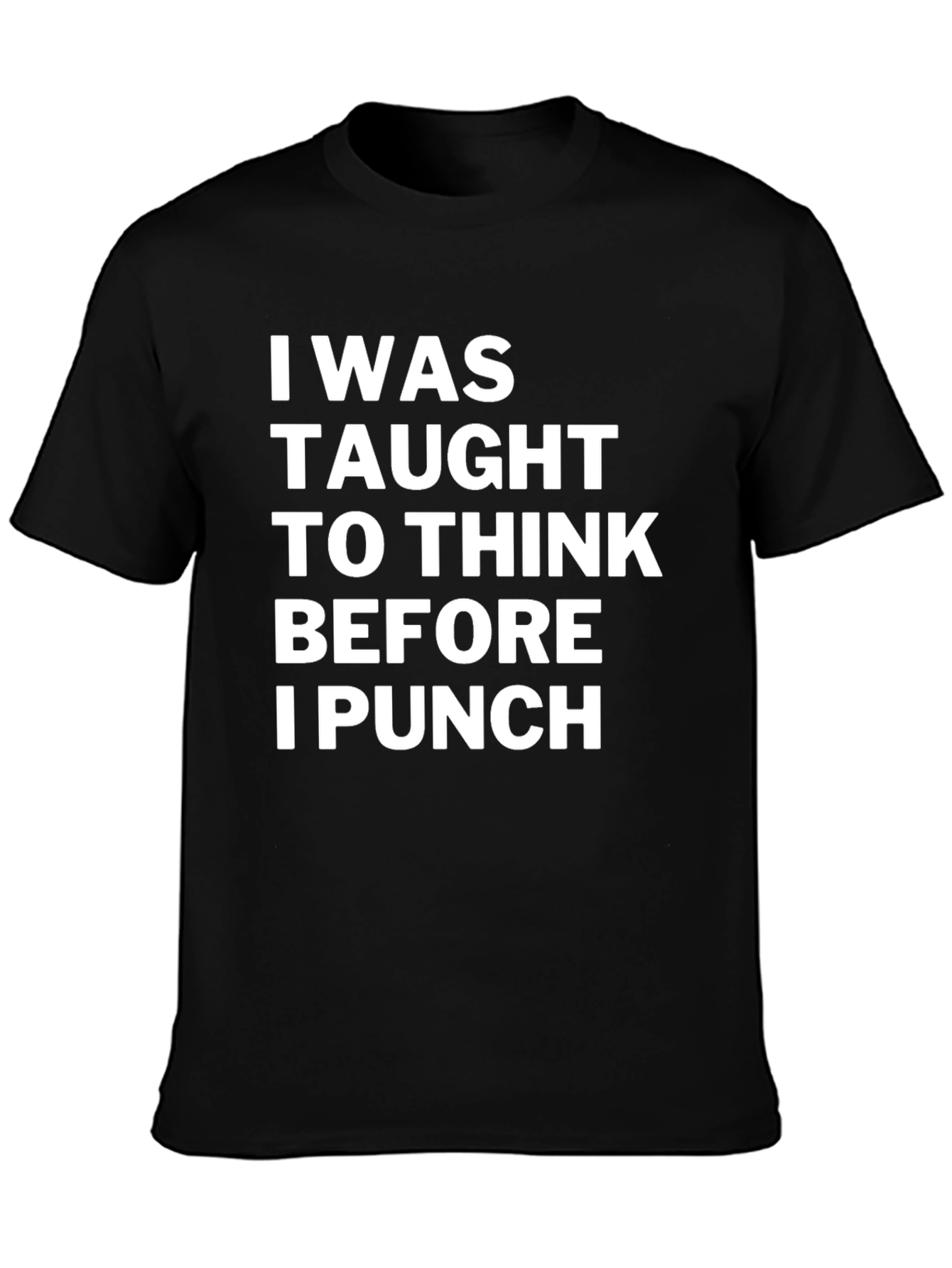 Think Before I Punch Black Graphic Tee