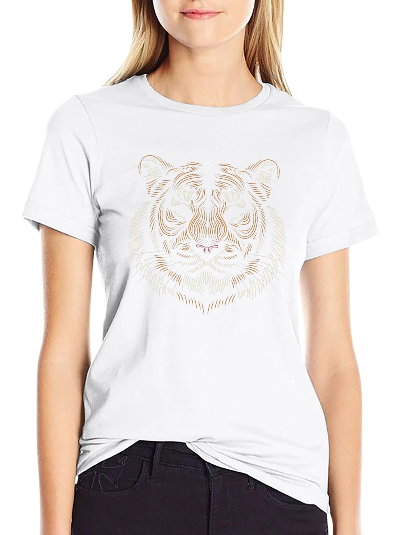 Tiger Graphic Print Black T-Shirt