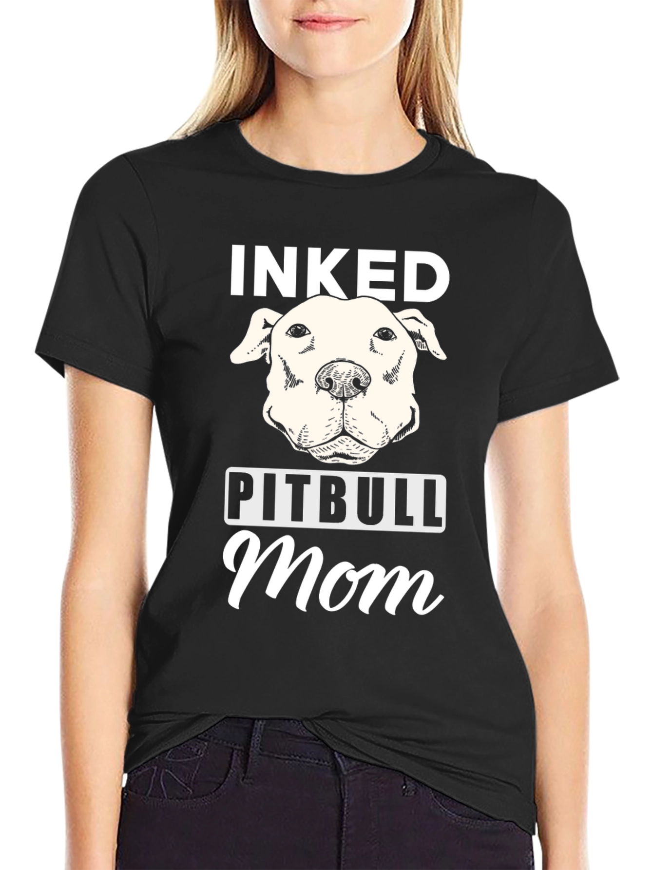 Inked Pitbull Mom Graphic T-Shirt