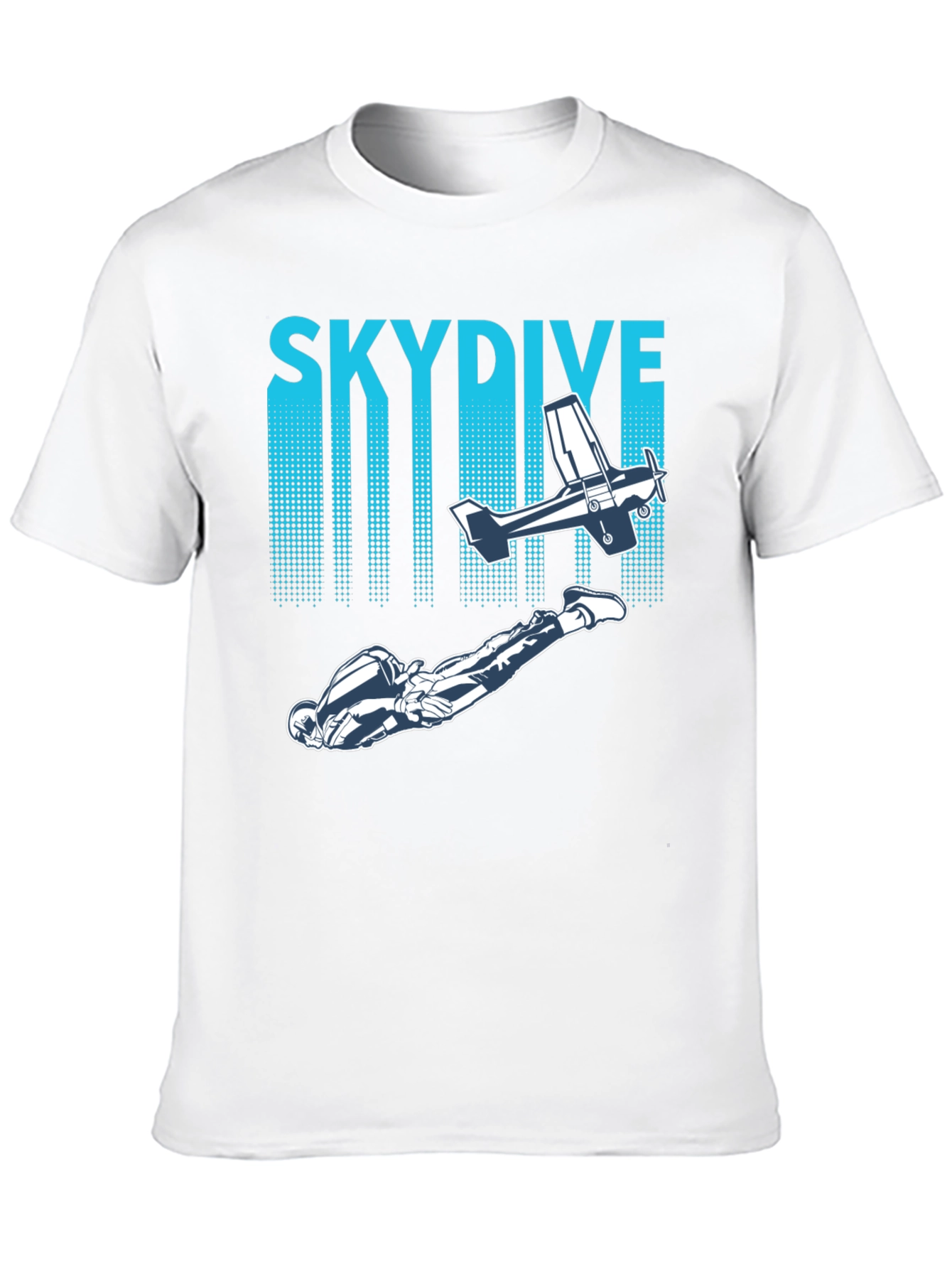 Skydiving Adventure Tee -  Plane & Parachutist Graphic T-Shirt