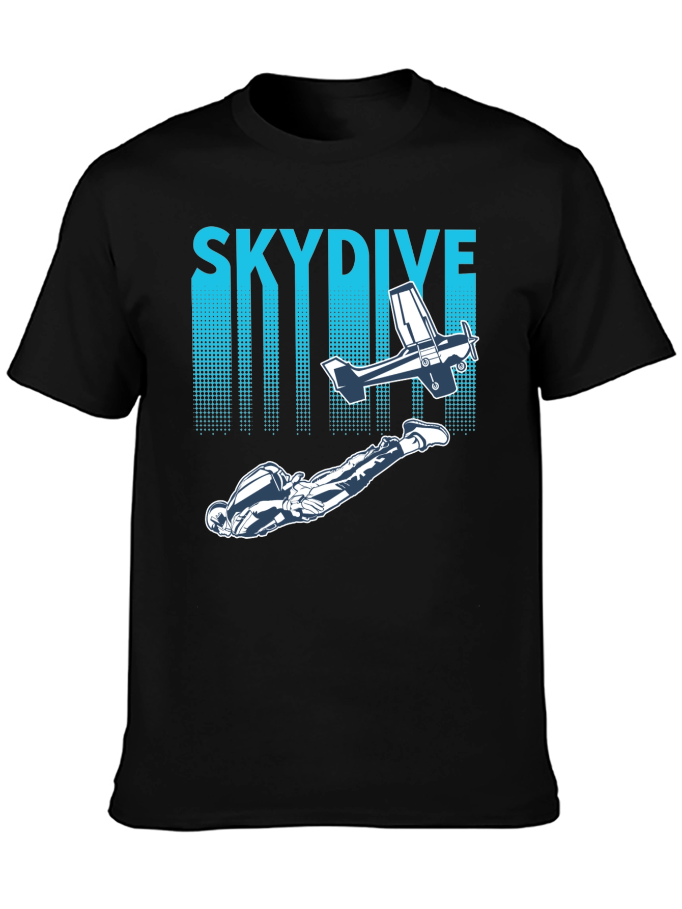 Skydiving Adventure Tee -  Plane & Parachutist Graphic T-Shirt