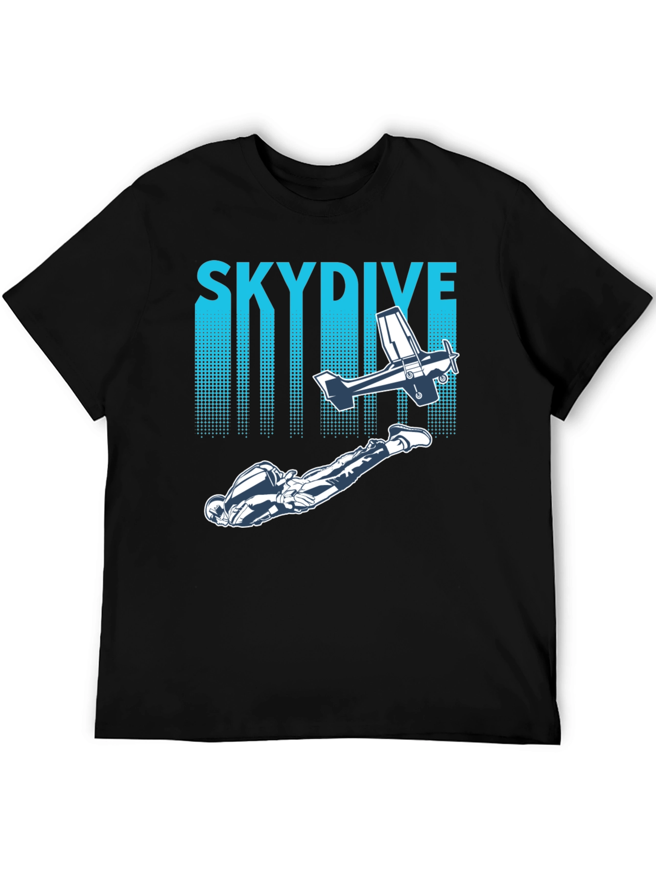 Skydiving Adventure Tee -  Plane & Parachutist Graphic T-Shirt