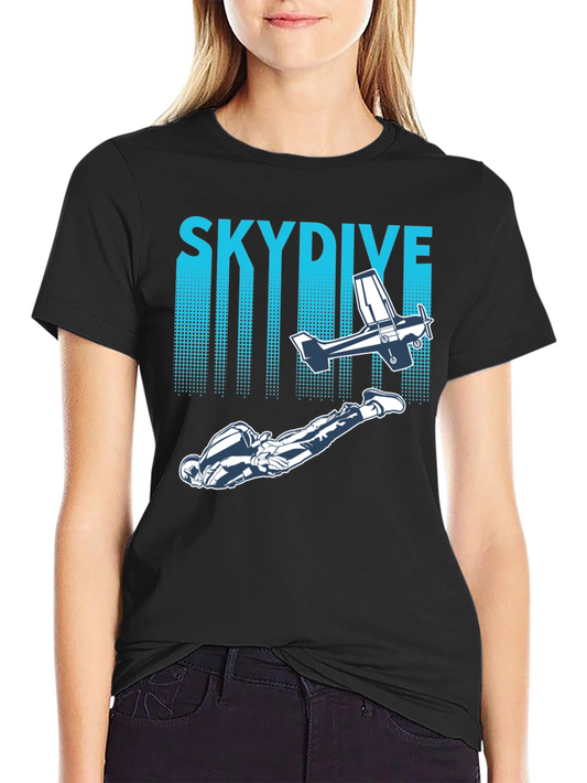 Skydiving Adventure Tee -  Plane & Parachutist Graphic T-Shirt