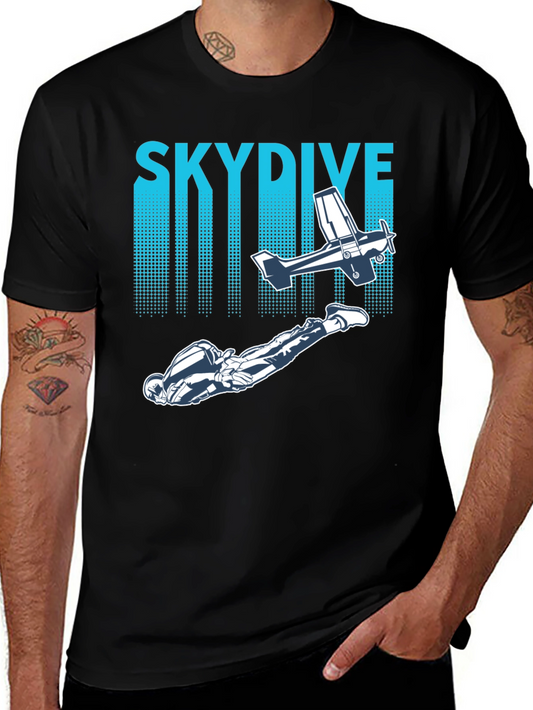 Skydiving Adventure Tee -  Plane & Parachutist Graphic T-Shirt