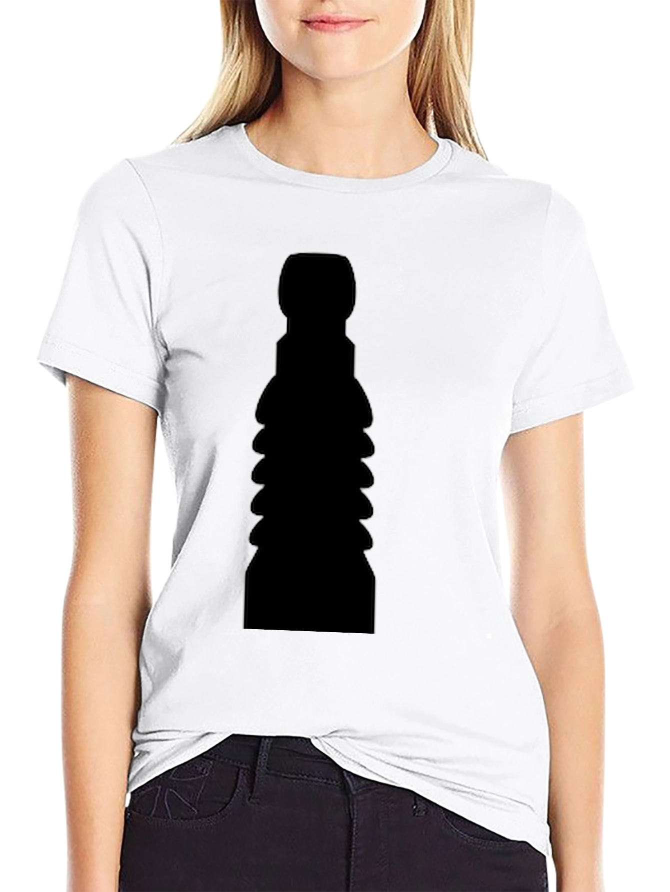 Mens Black Graphic Tee - Abstract Silhouette